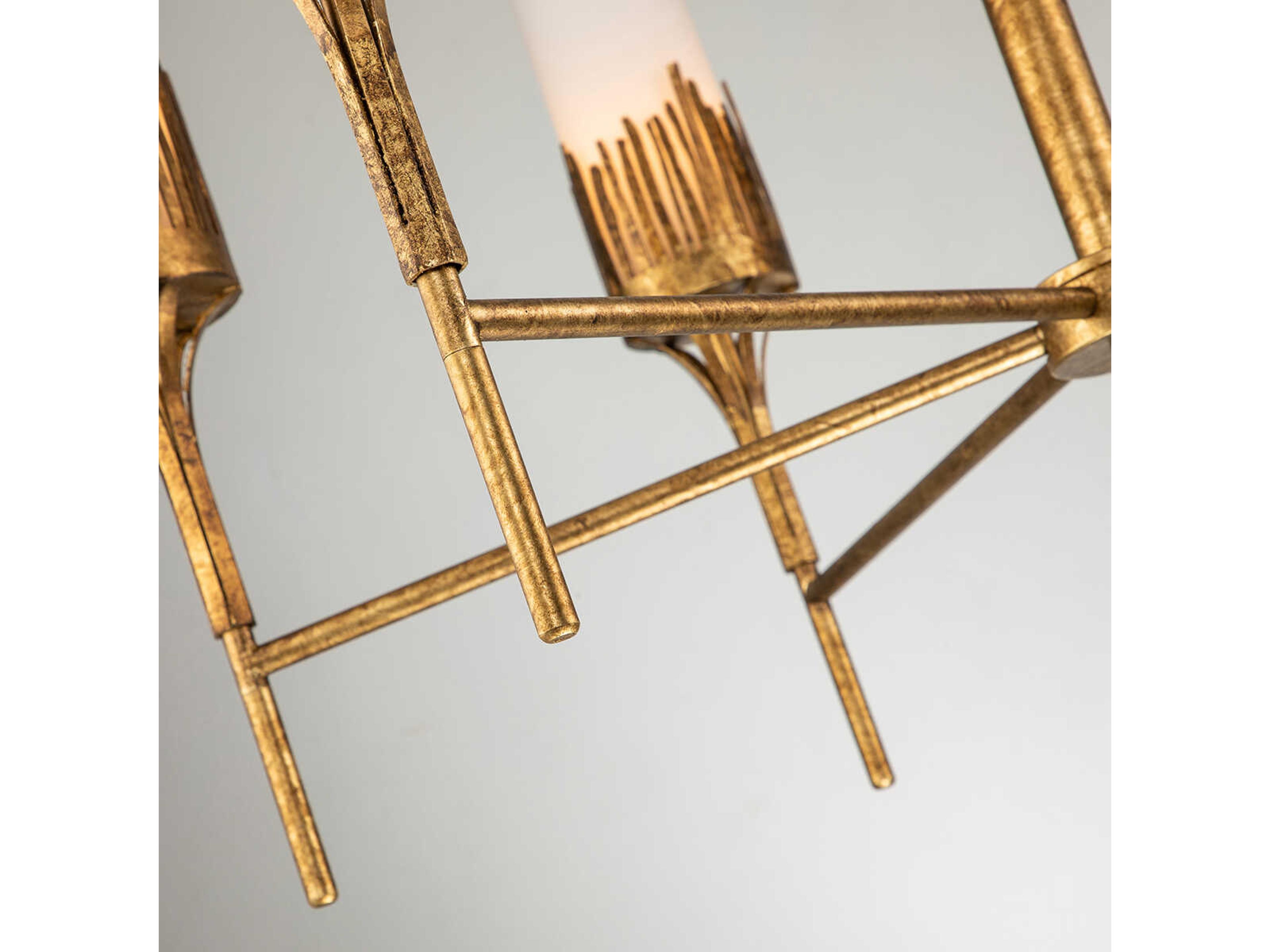 Lucas McKearn Sawgrass 9-Light Gold Leaf Glass Cylinder Chandelier