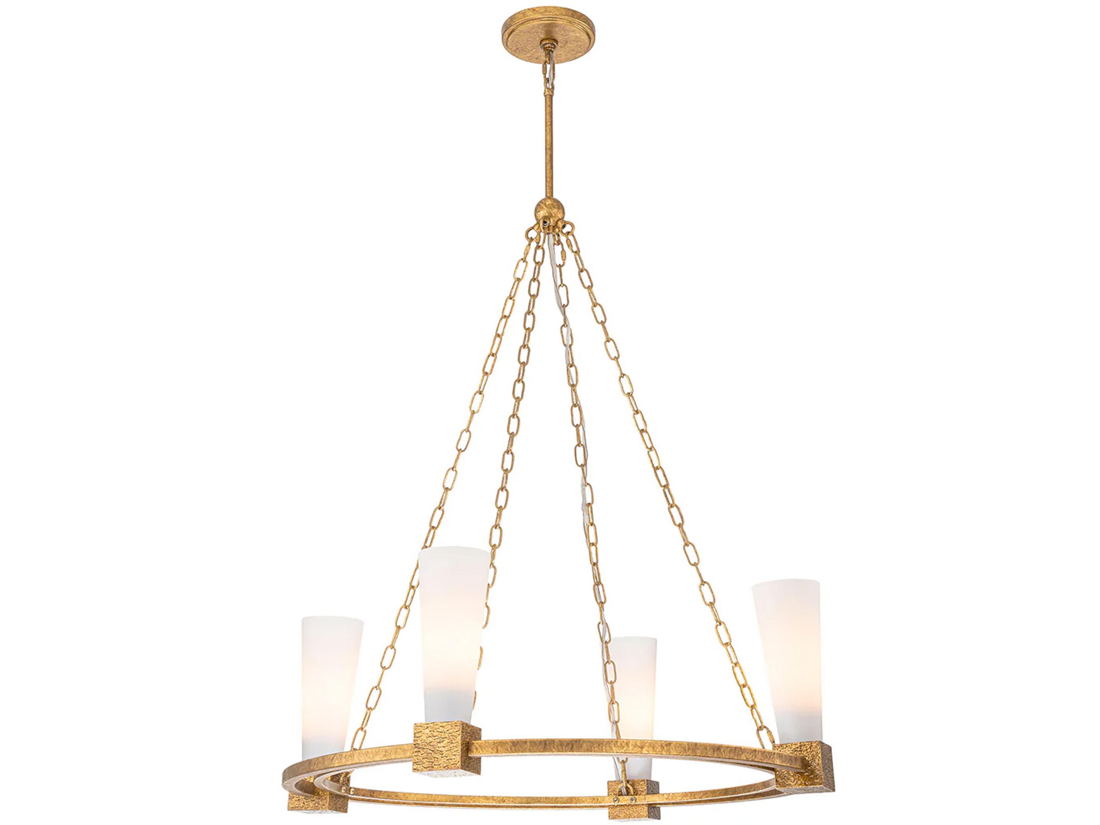Kristy 4-Light Distressed Gold Cylinder Chandelier