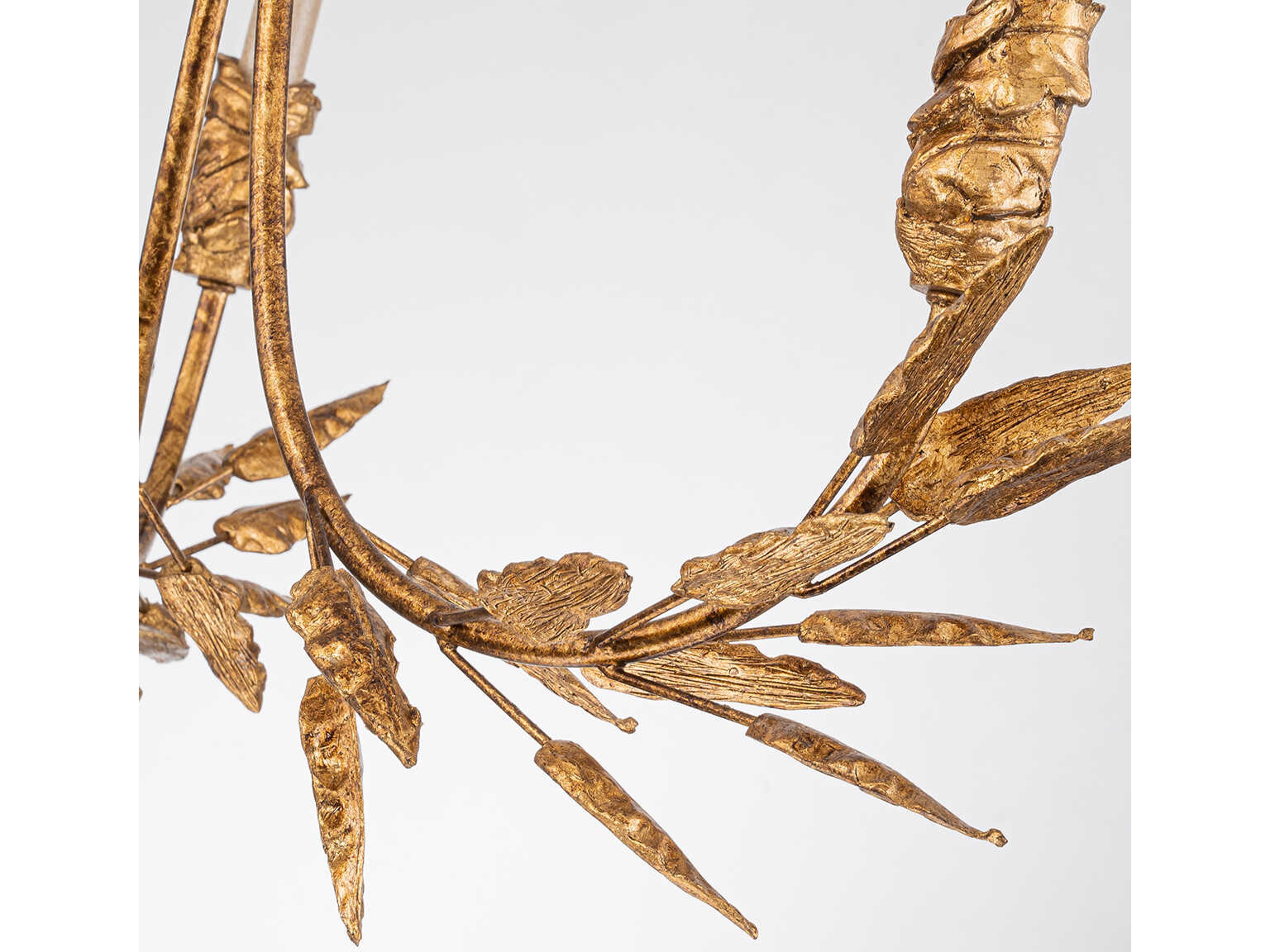 Lucas McKearn Palm D'or 3-Light Gold Candelabra Chandelier