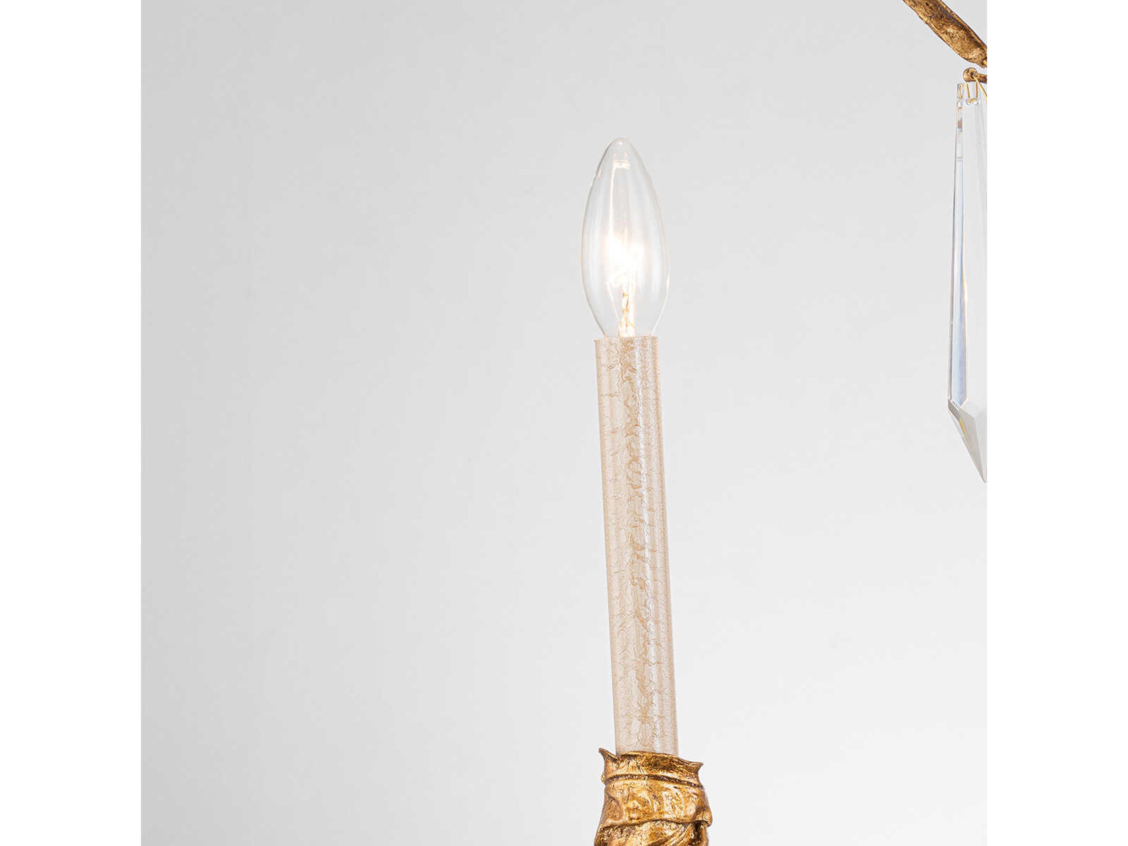 Lucas McKearn Palm D'or 3-Light Gold Candelabra Chandelier