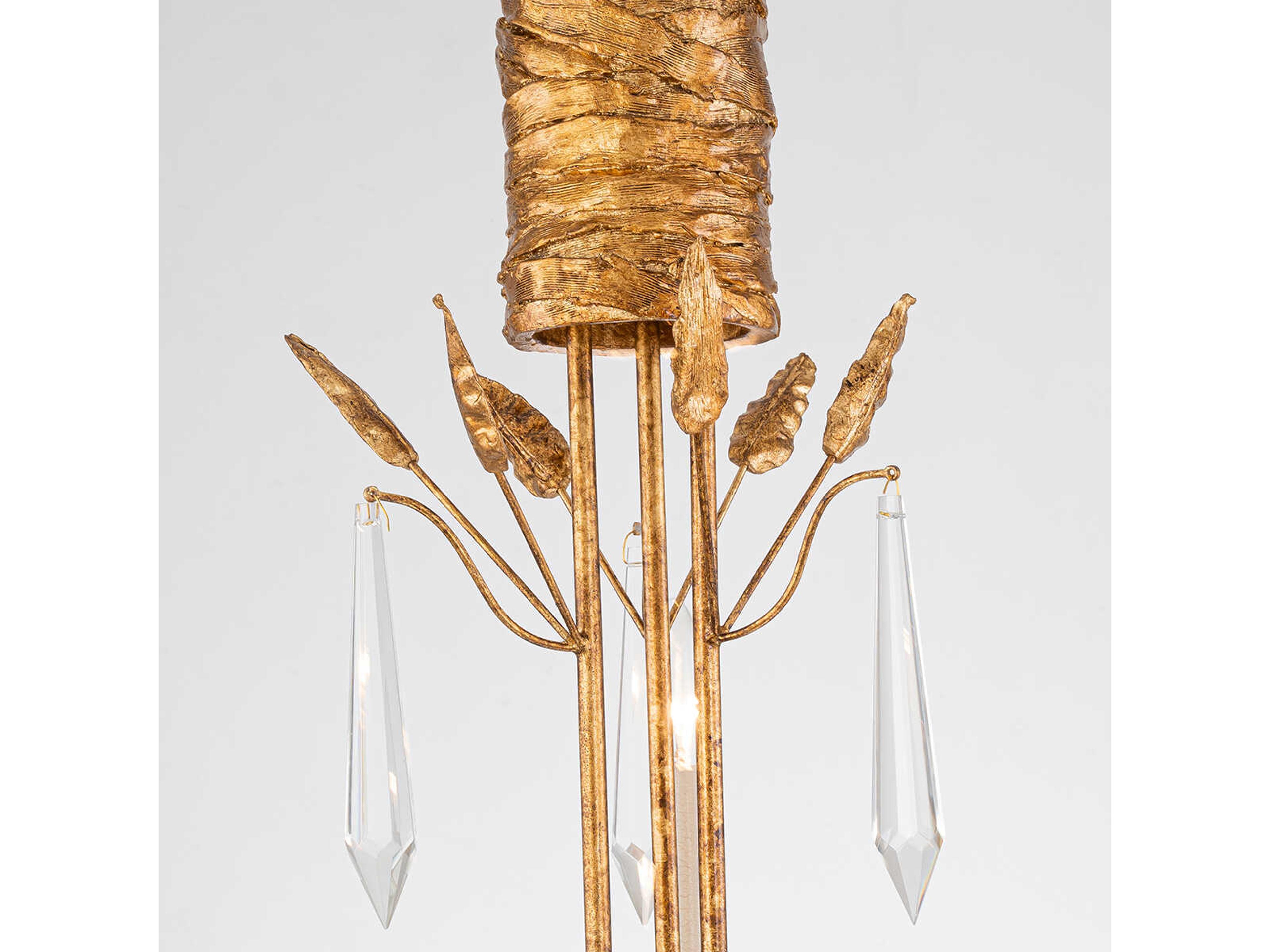 Lucas McKearn Palm D'or 3-Light Gold Candelabra Chandelier