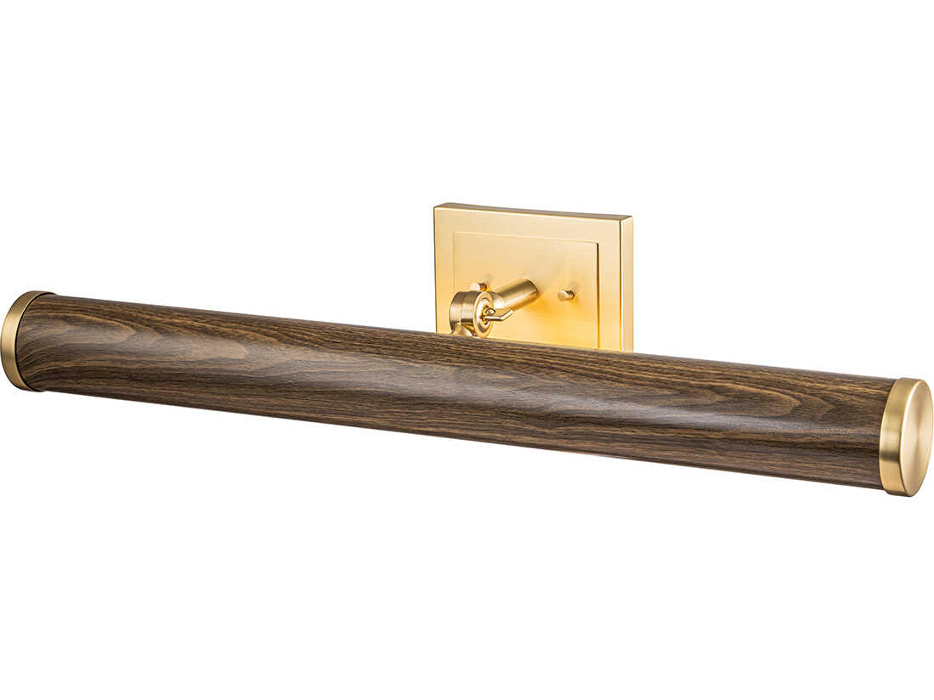 Coates Dark Wood Brushed Brass Picture Light