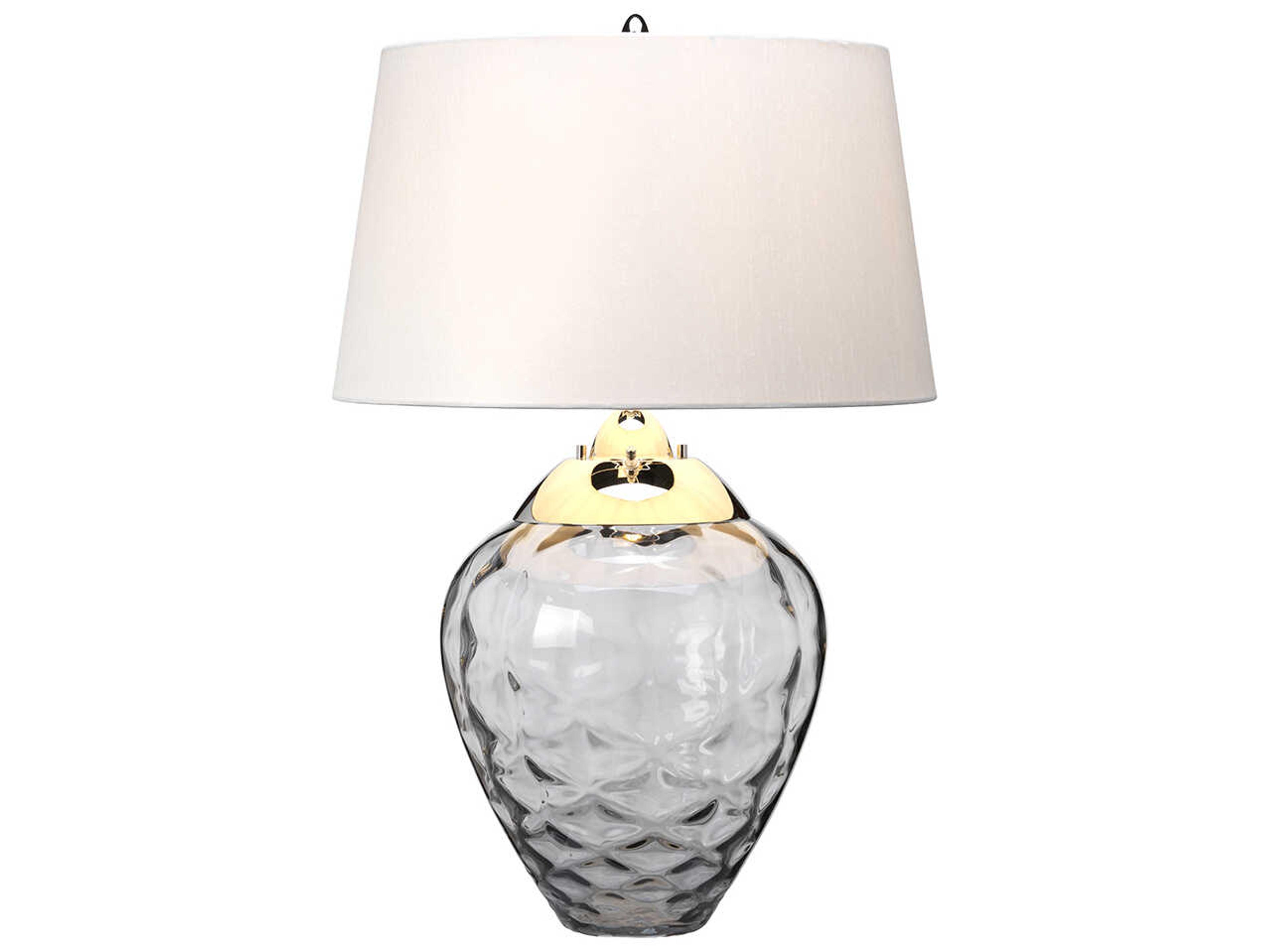 Samara Polished Nickel Gray Glass Buffet Lamp