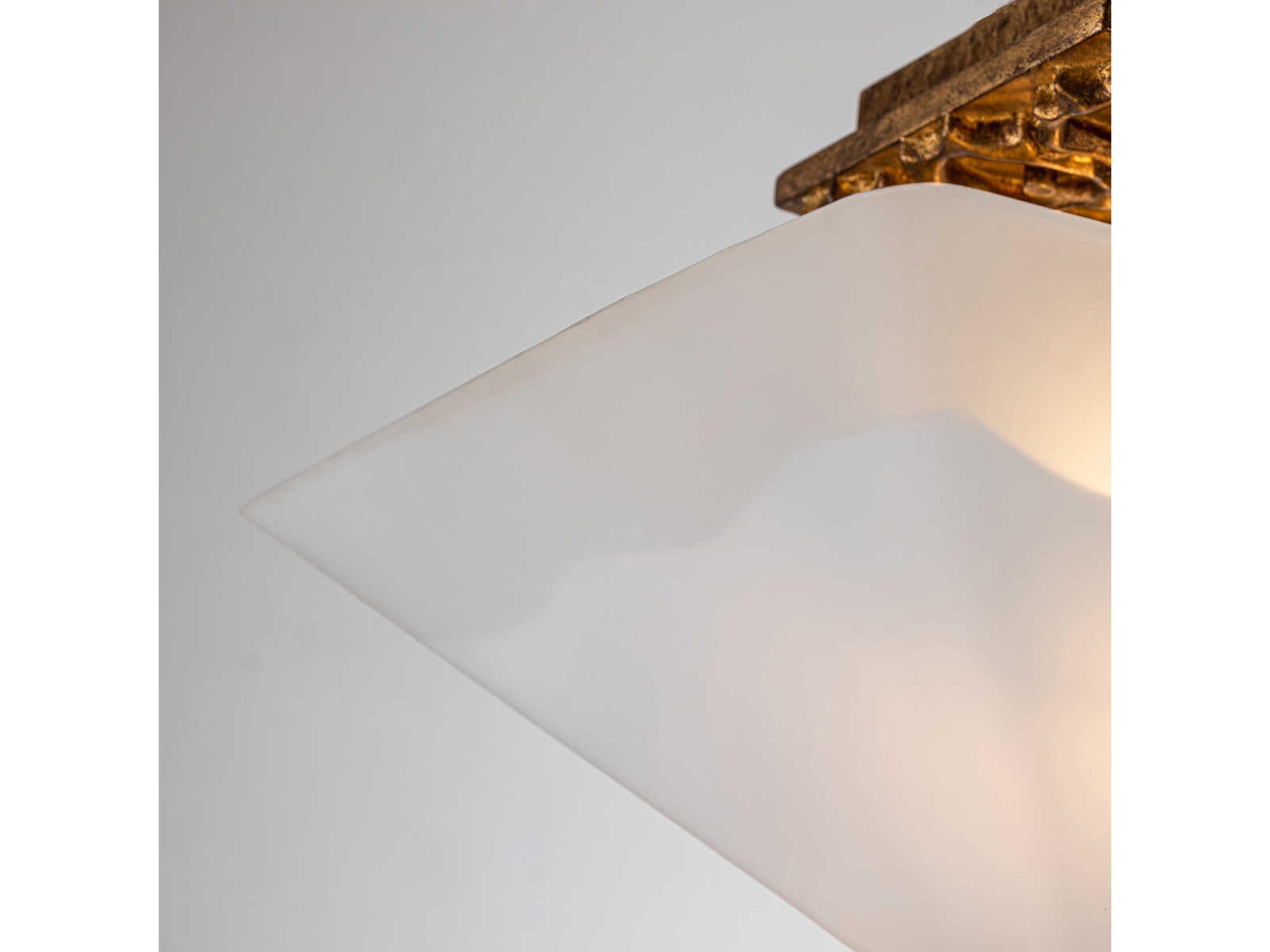 Lucas McKearn Star 2-Light Gold Leaf Glass Empire Semi Flush Mount