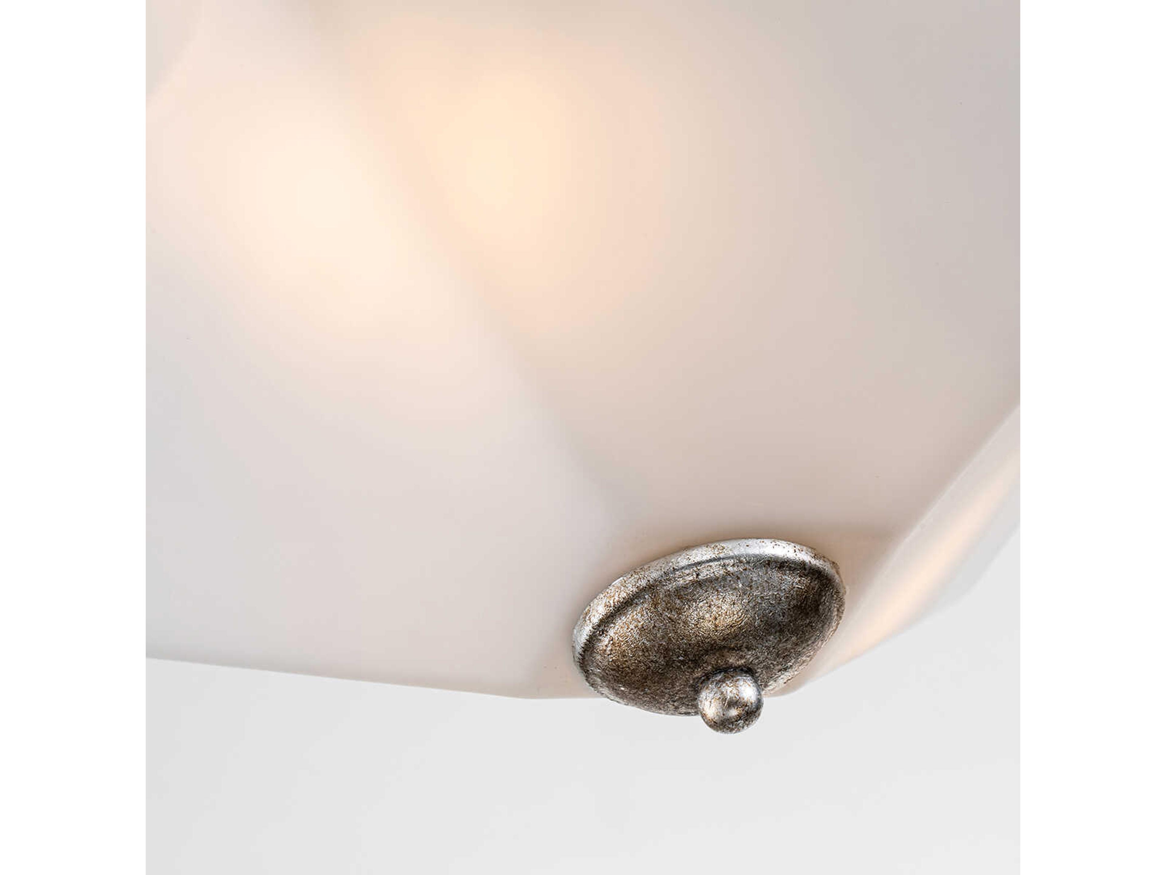 Lucas McKearn Star 2-Light Silver Leaf Glass Empire Semi Flush Mount