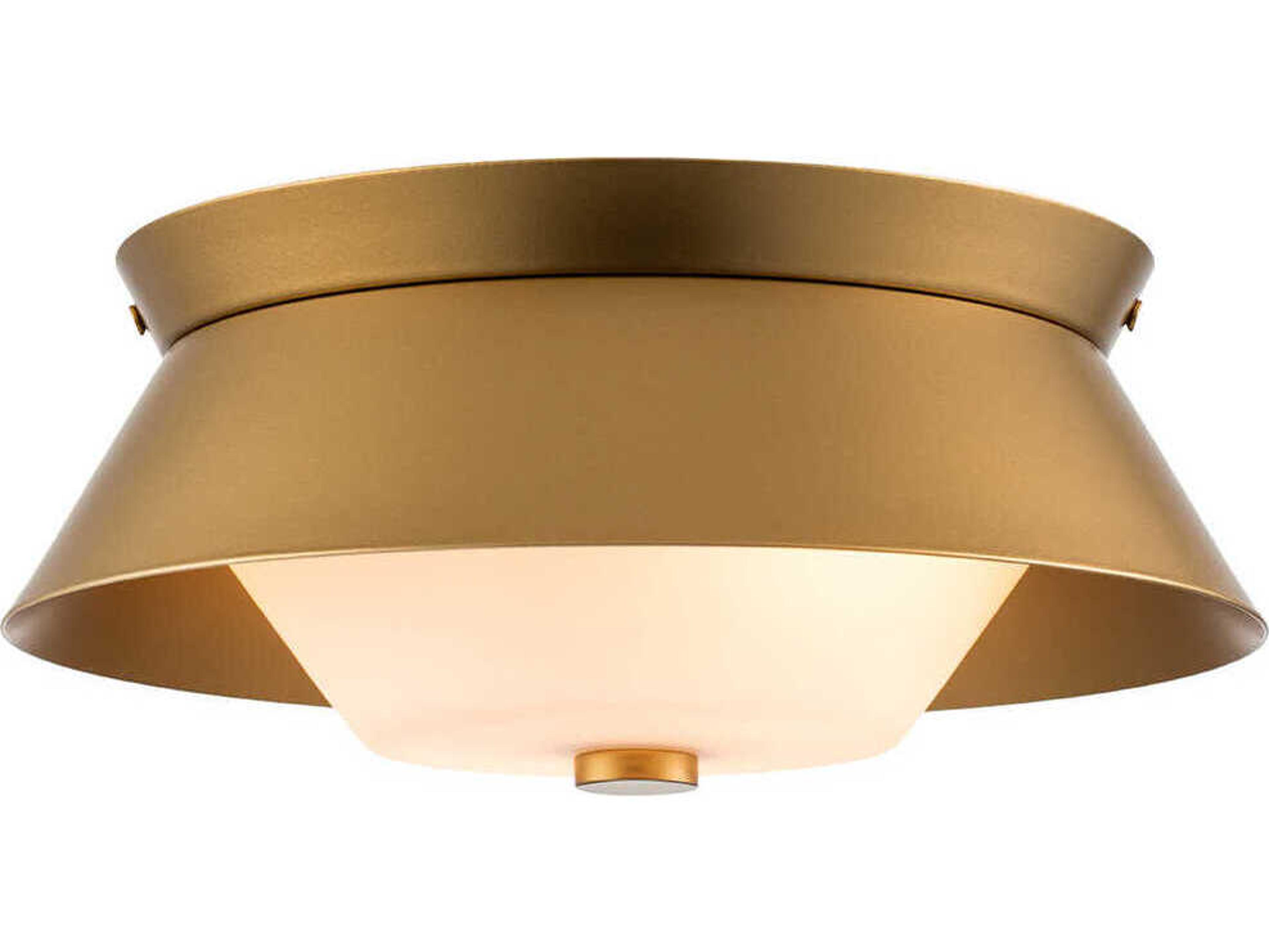 Bowtie 2-Light Laquered Gold Glass Empire Flush Mount