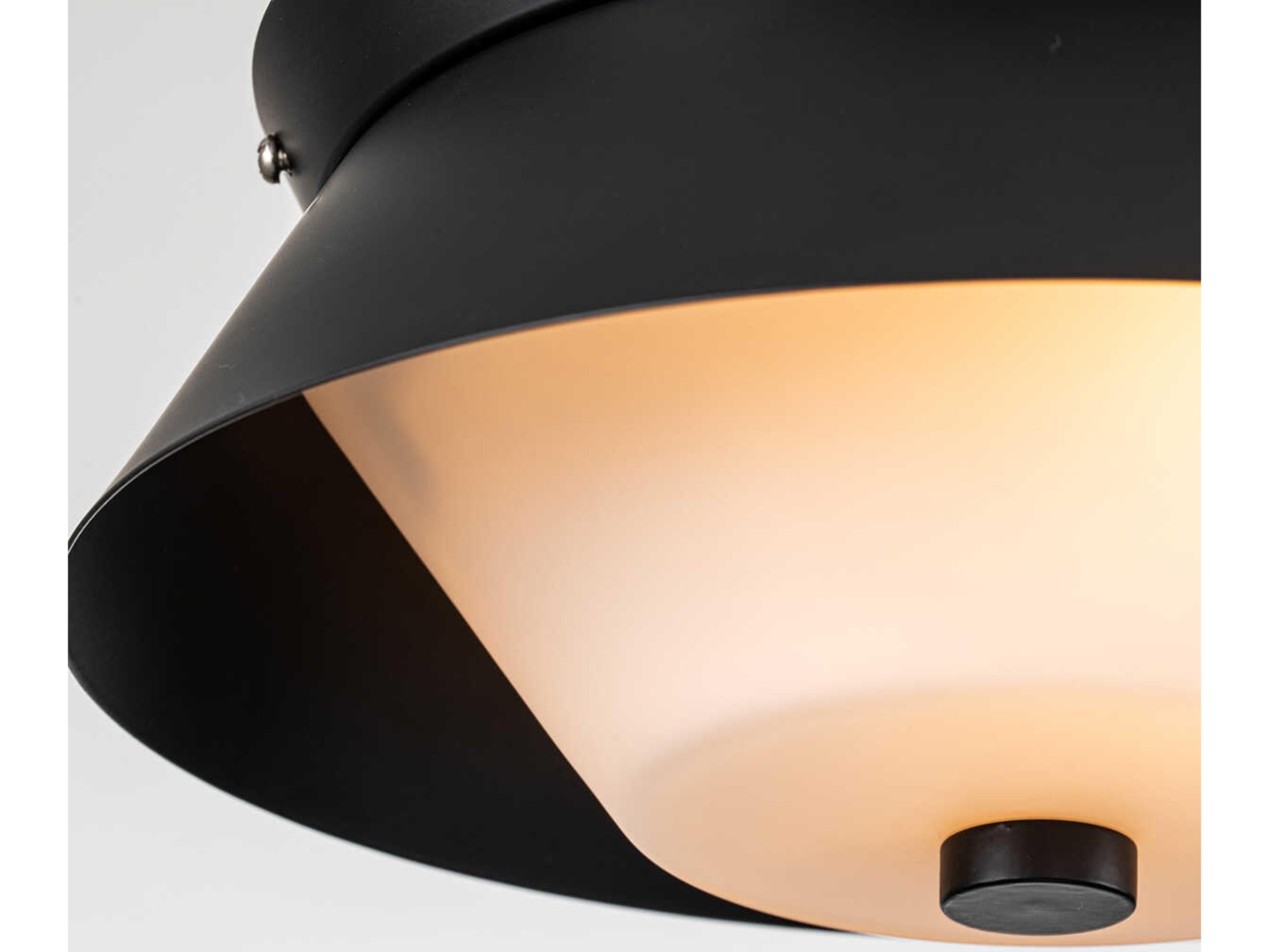 Lucas McKearn Bowtie 2-Light Matte Black Drum Flush Mount