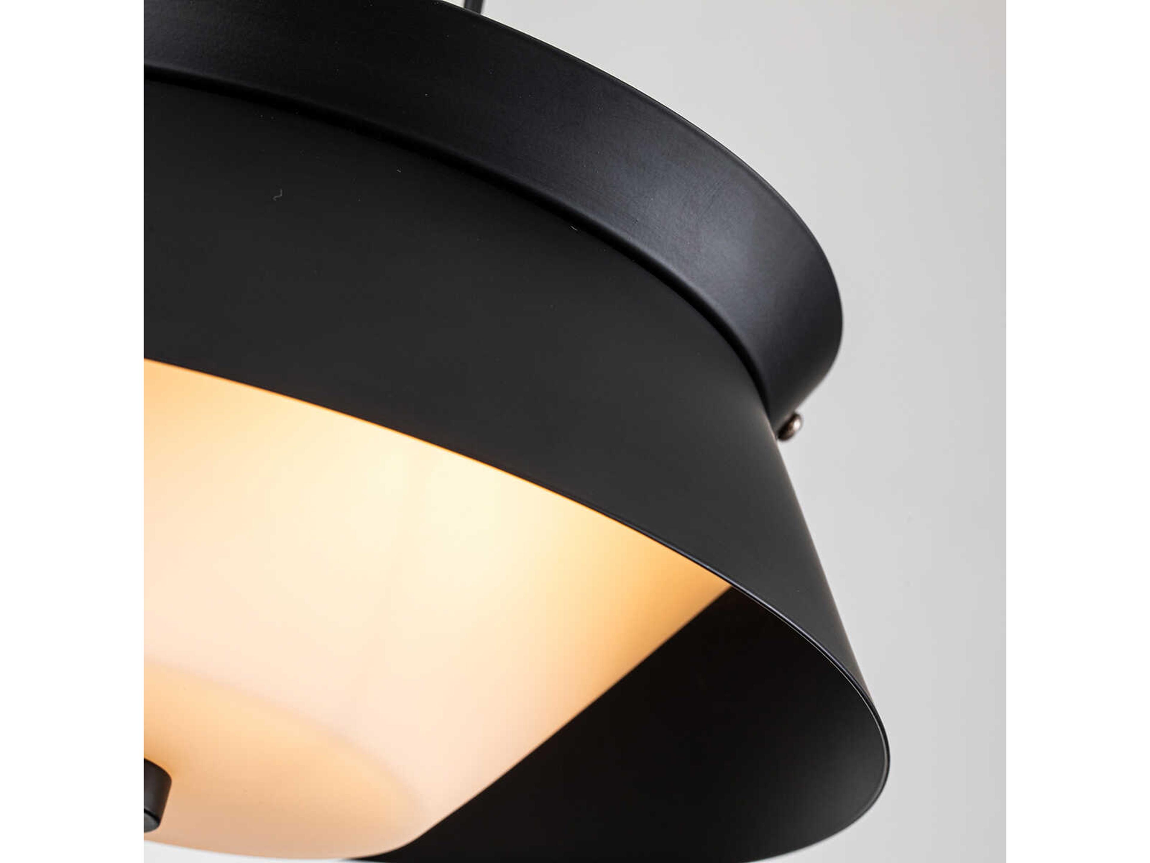 Lucas McKearn Bowtie 2-Light Matte Black Drum Flush Mount