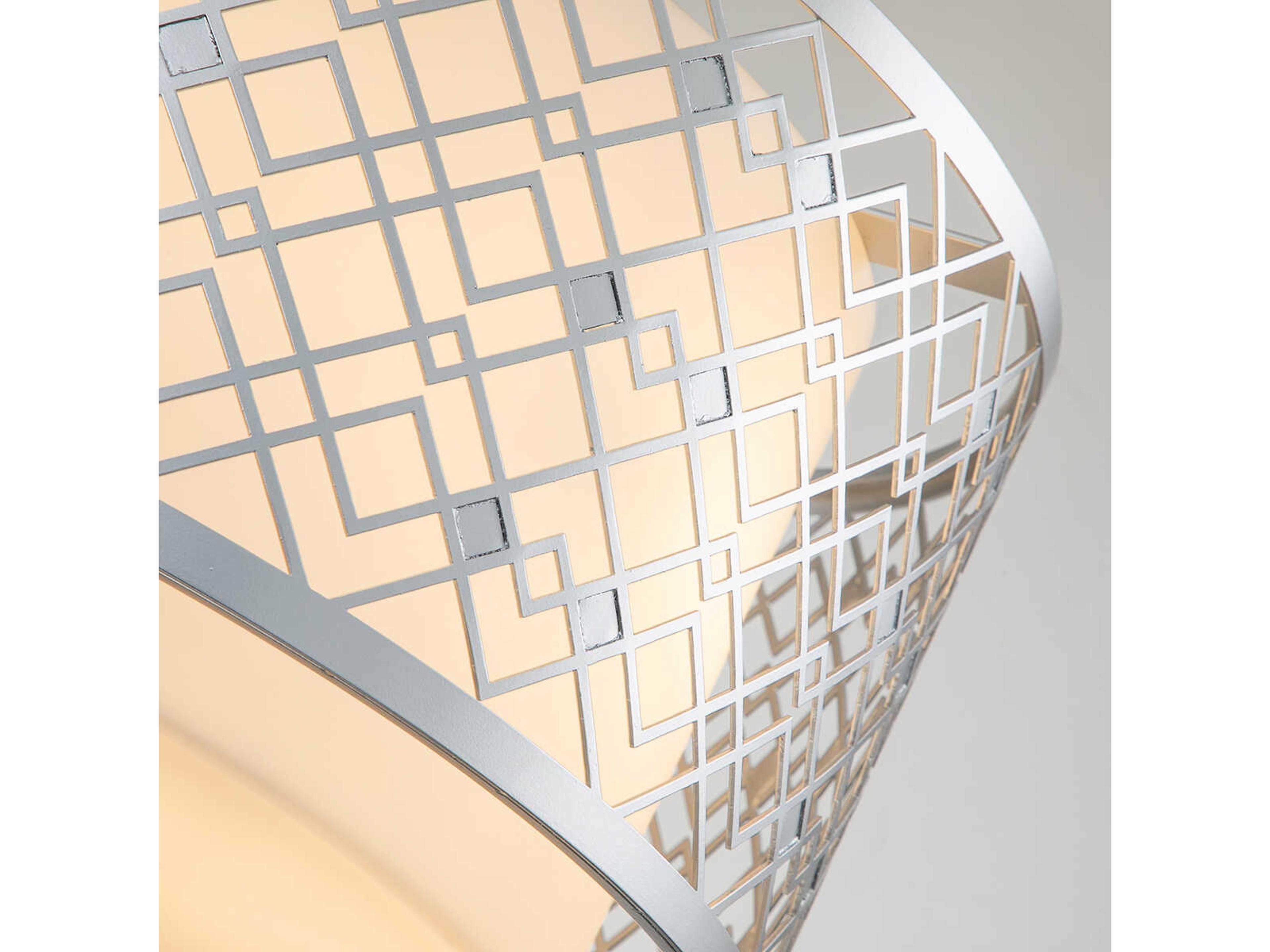 Lucas McKearn Ziggy 2-Light Laquered Silver Glass Drum Flush Mount