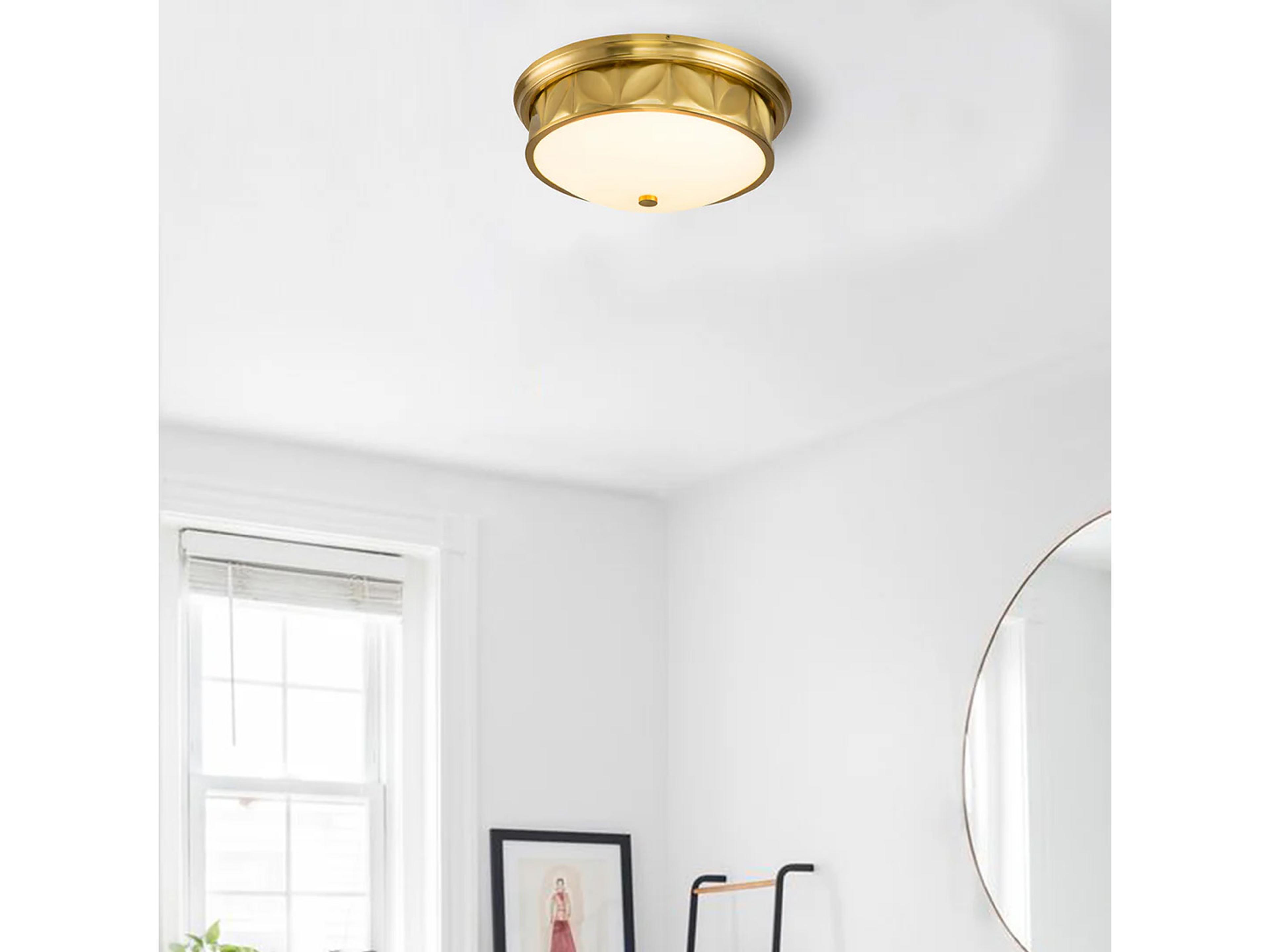 Lucas McKearn Epsilon 3-Light Aged Brass Flush Mount