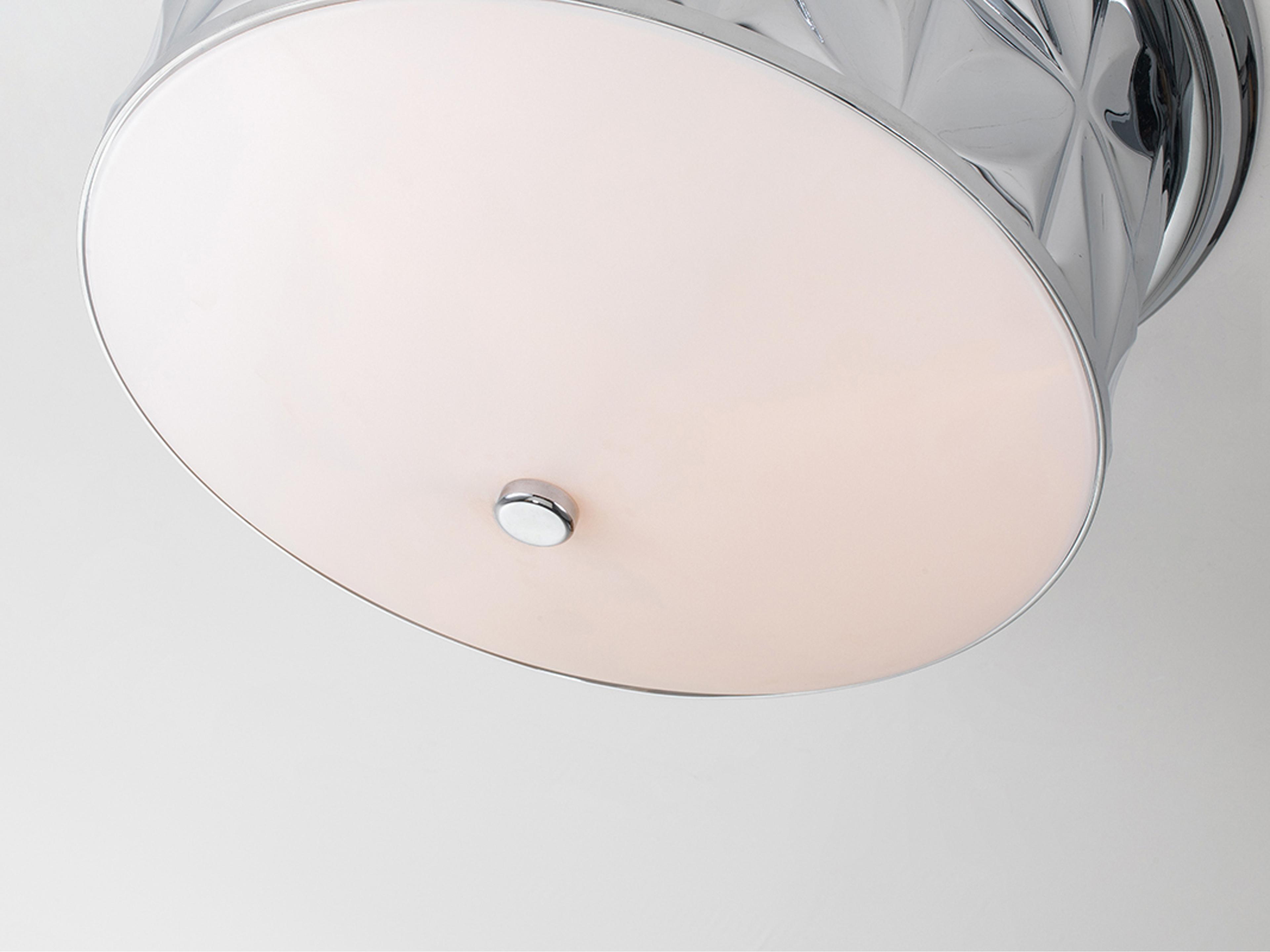 Lucas McKearn Epsilon 3-Light Polished Chrome Glass Geometric Flush Mount