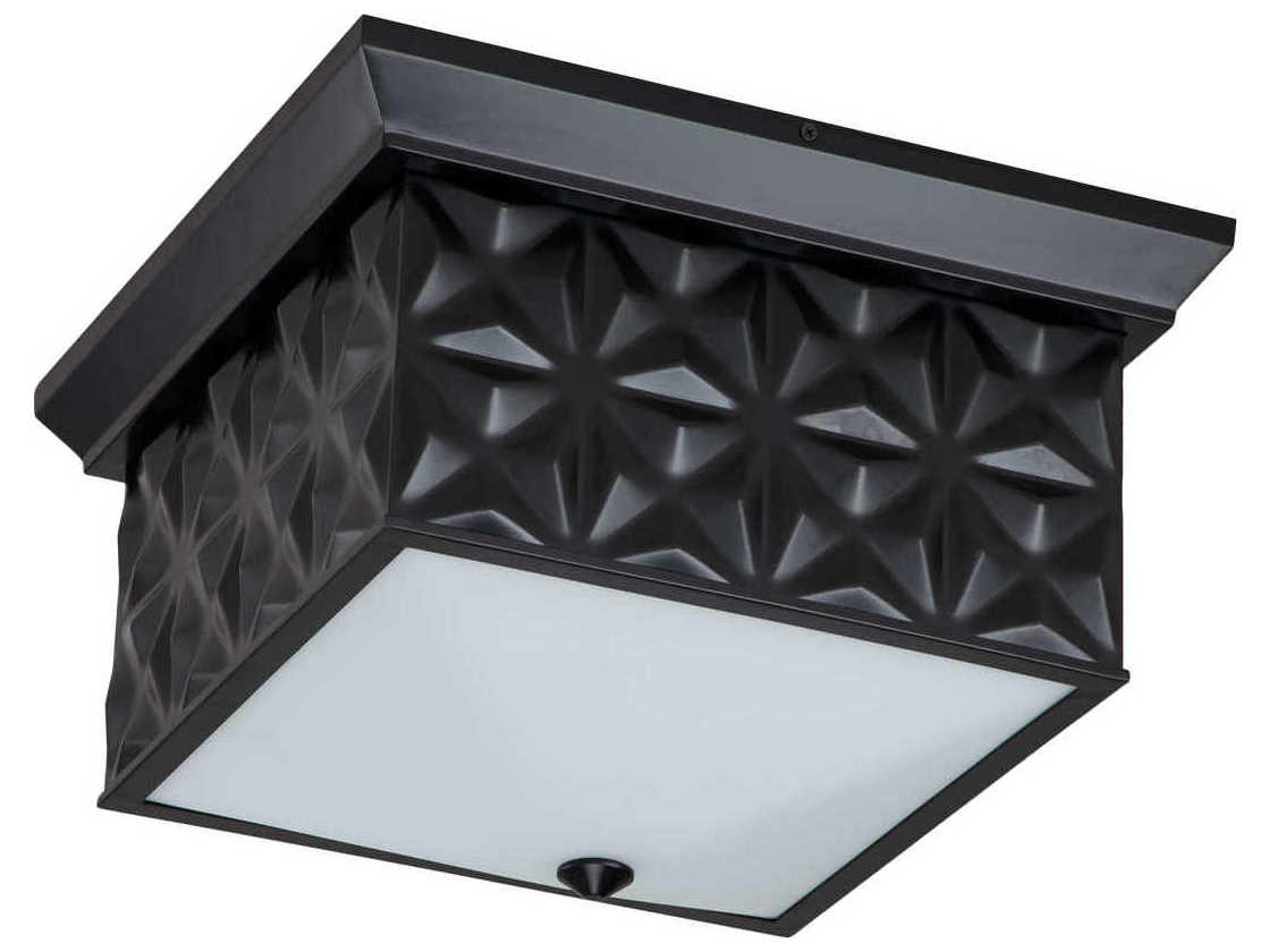 Lucas McKearn Alpha 4-Light Matte Black Glass Geometric Flush Mount