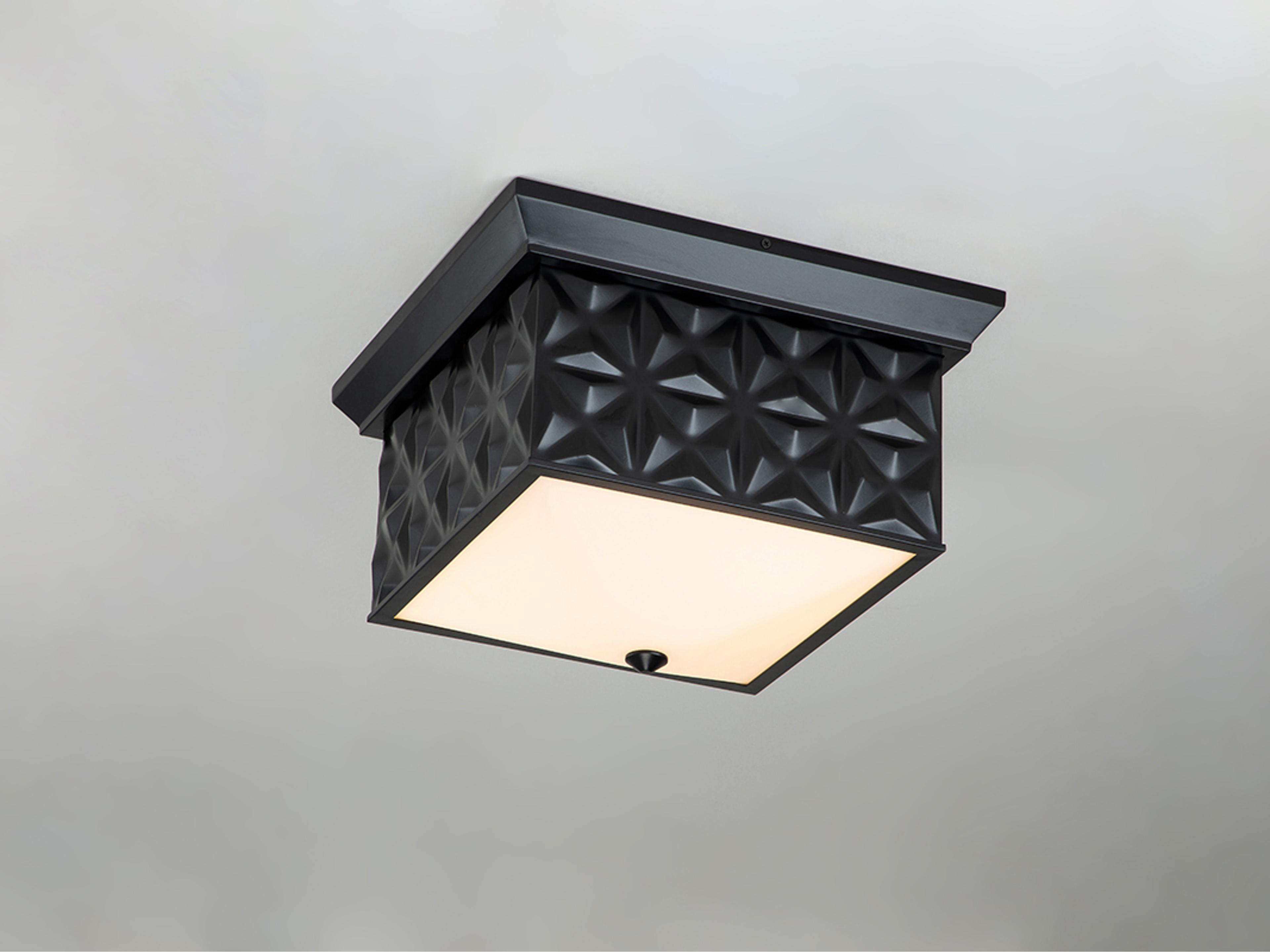 Lucas McKearn Alpha 4-Light Matte Black Glass Geometric Flush Mount