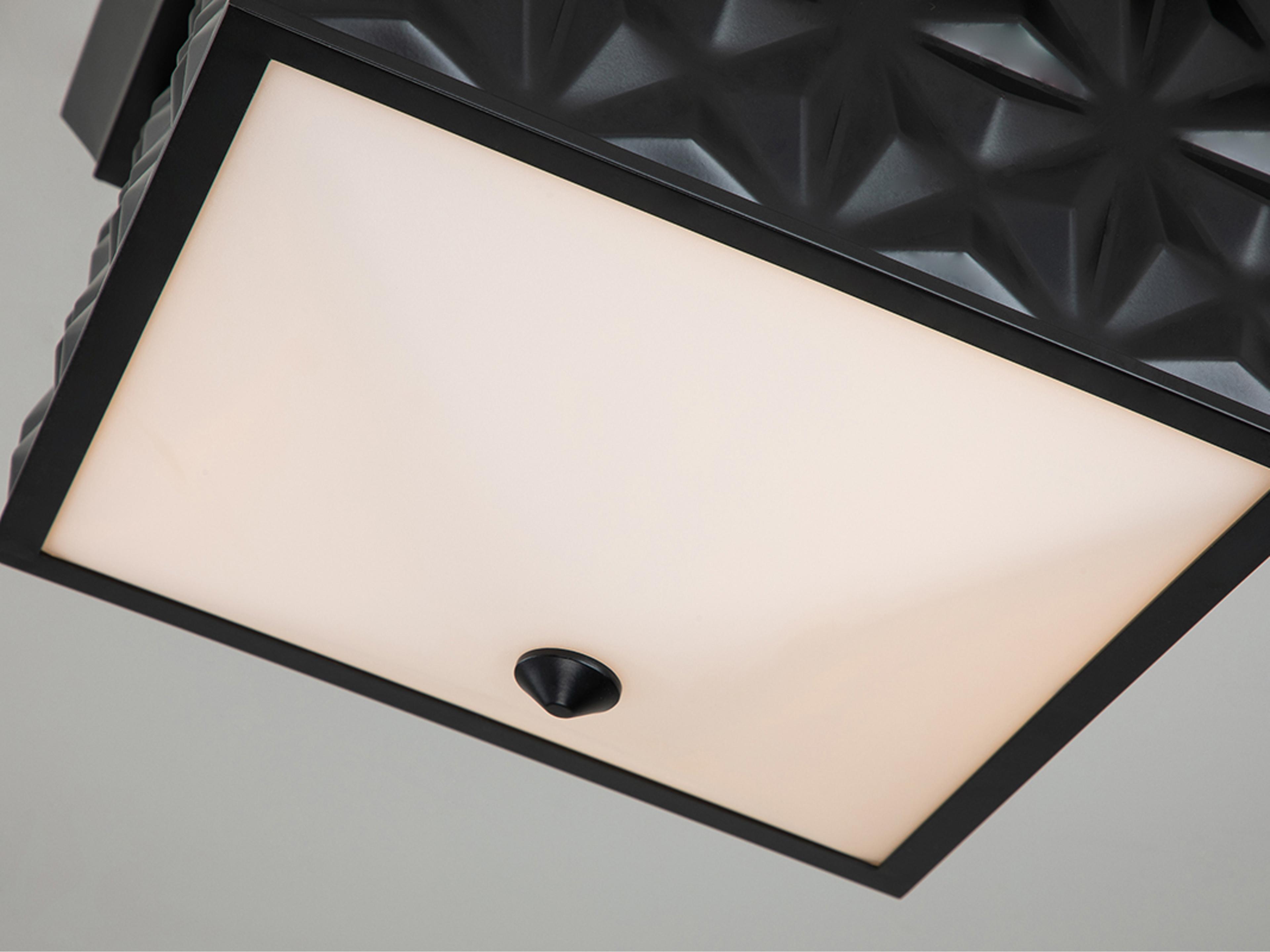 Lucas McKearn Alpha 4-Light Matte Black Glass Geometric Flush Mount