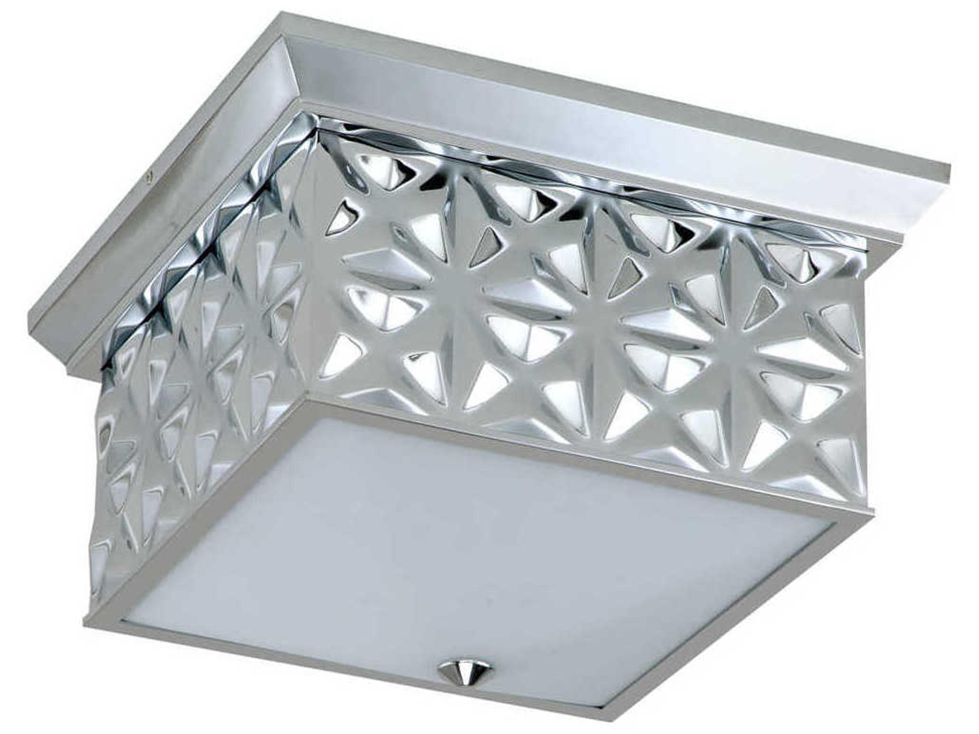 Lucas McKearn Alpha 4-Light Polished Chrome Glass Geometric Flush Mount
