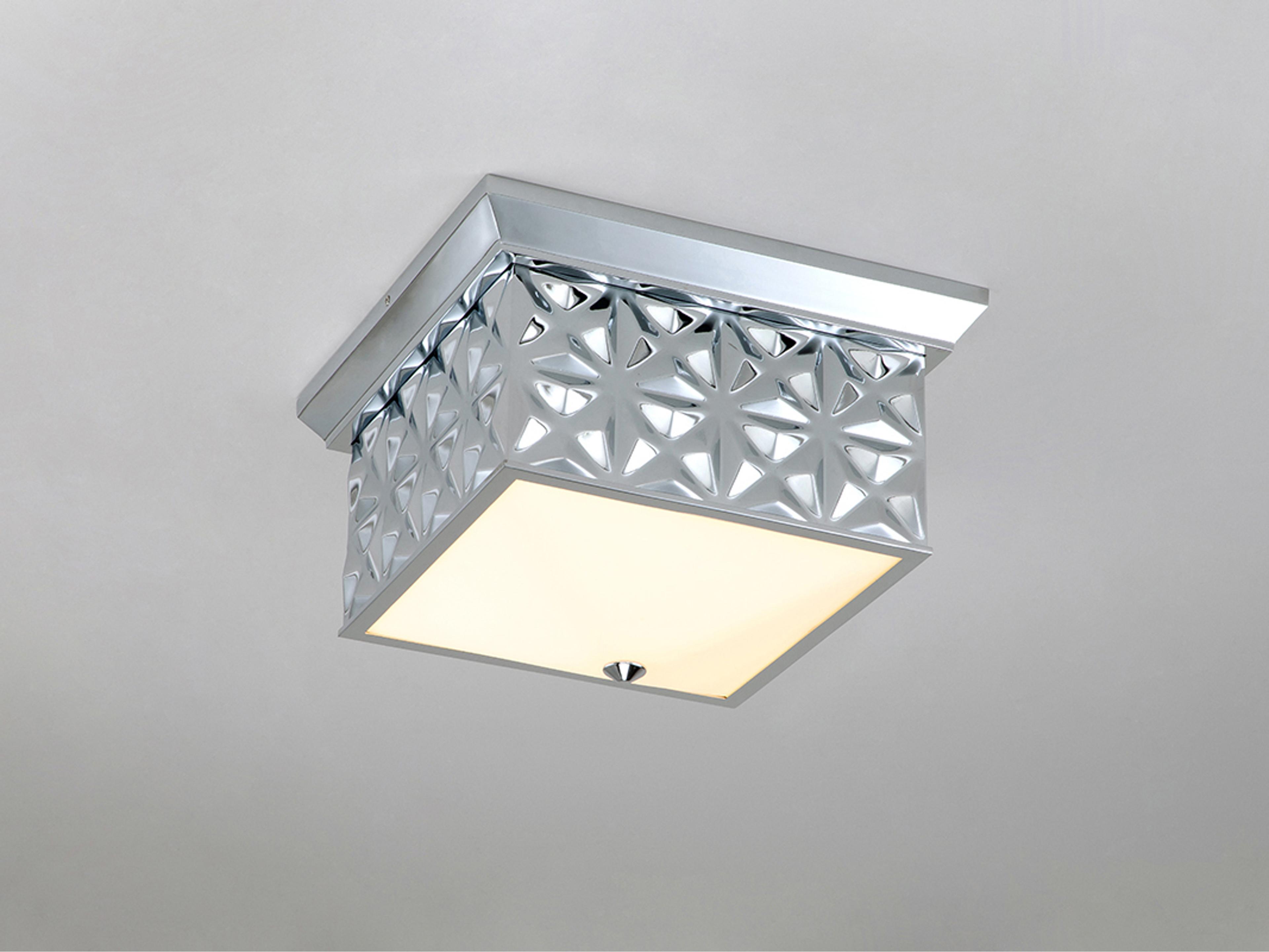 Lucas McKearn Alpha 4-Light Polished Chrome Glass Geometric Flush Mount