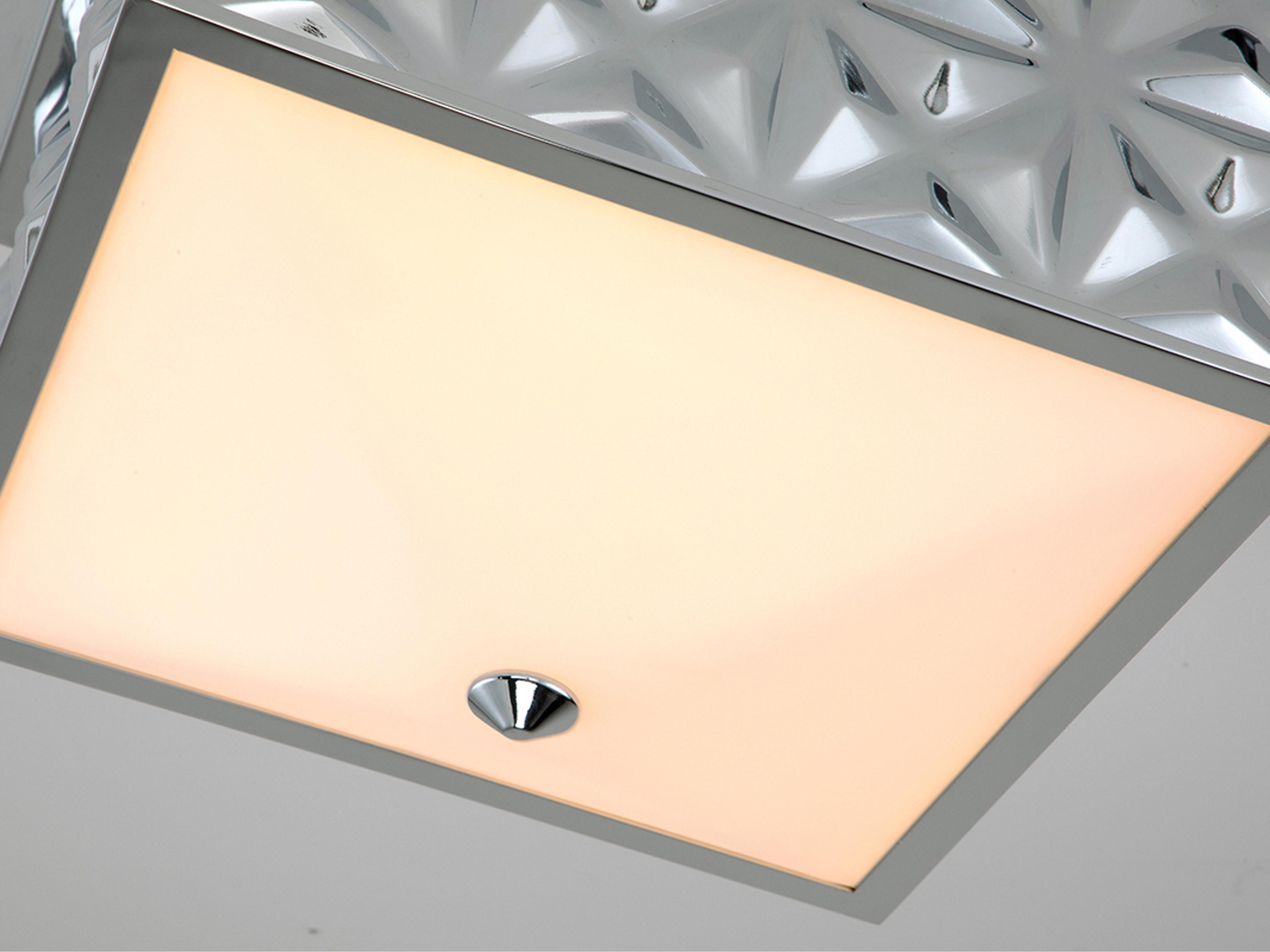 Lucas McKearn Alpha 4-Light Polished Chrome Glass Geometric Flush Mount