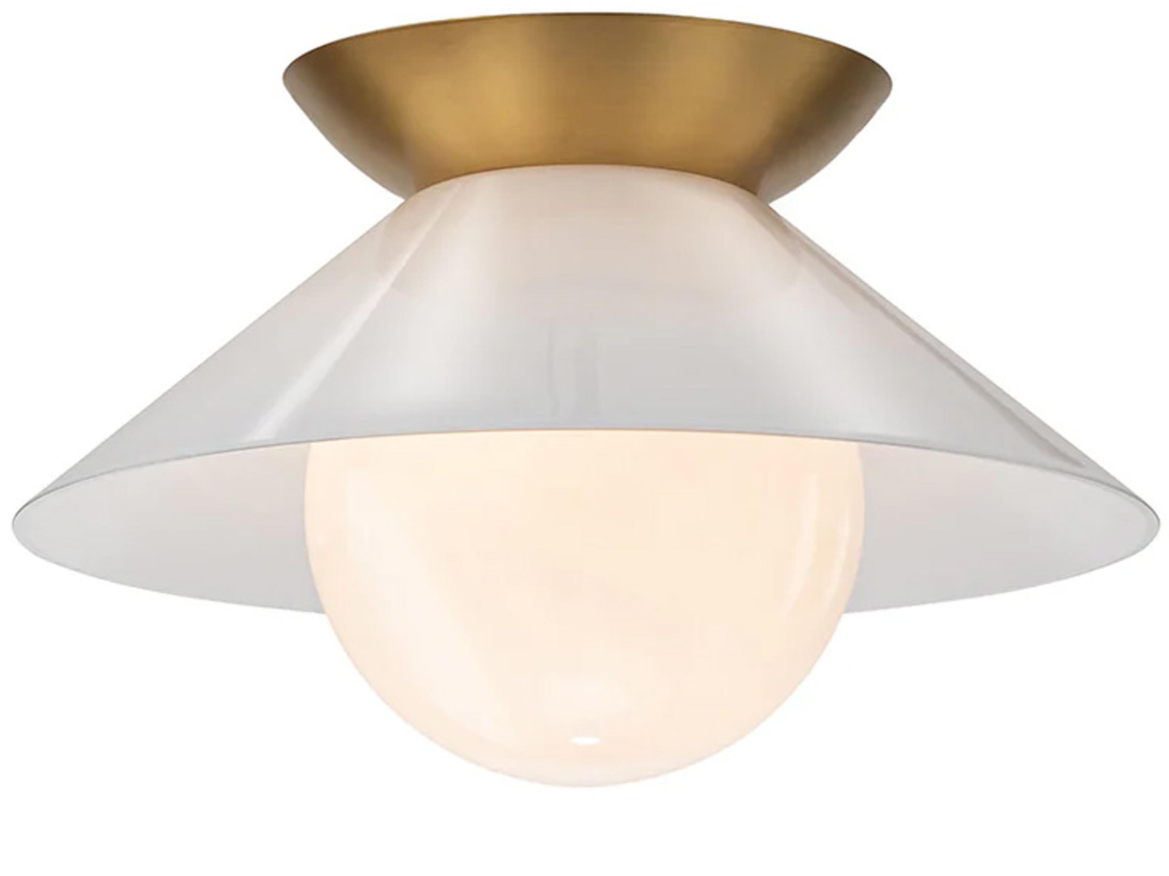 Saucer 1-Light Aged Brass Globe Flush Mount