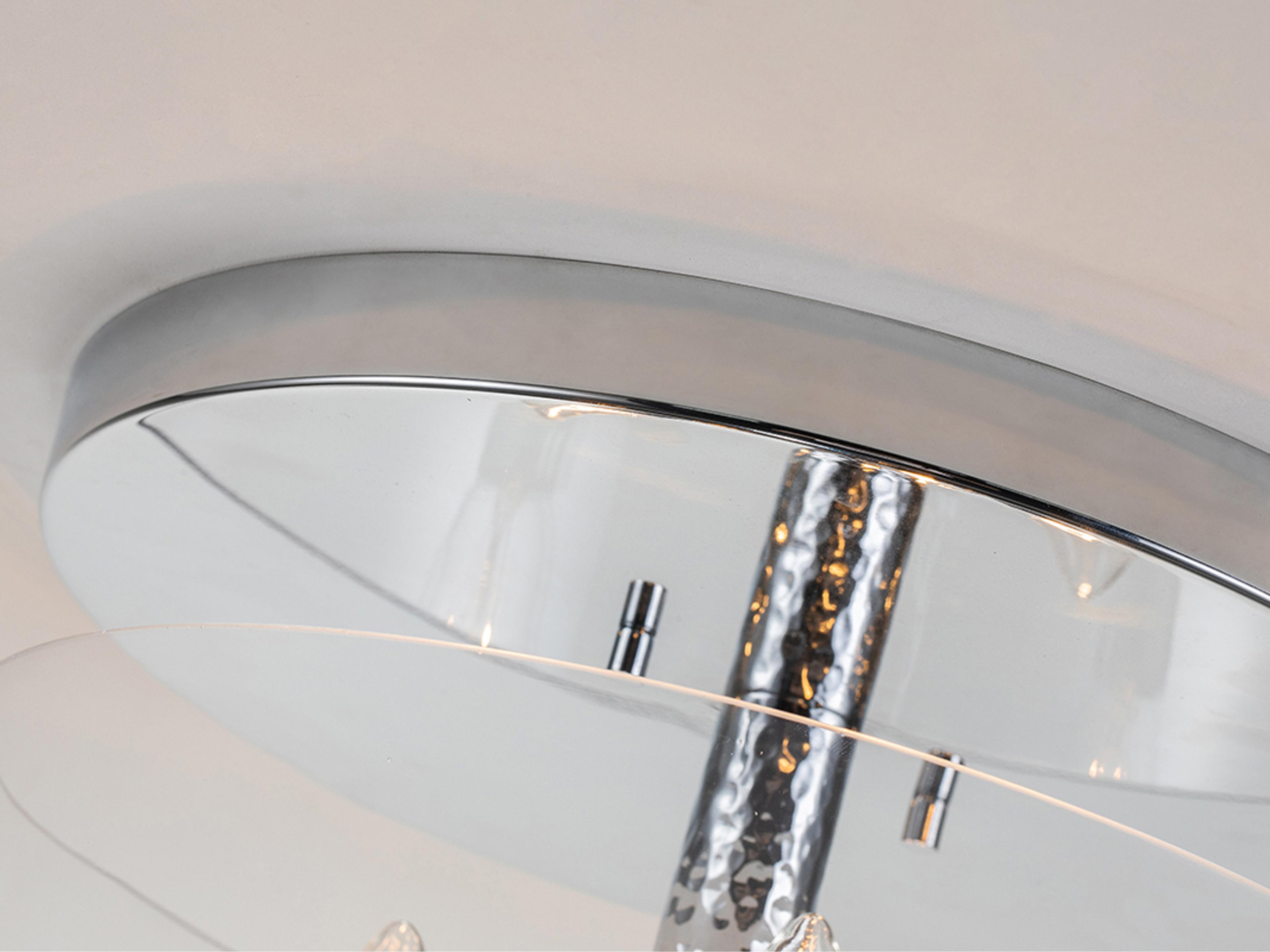 Lucas McKearn Rampart 3-Light Polished Chrome Glass Bowl Semi Flush Mount