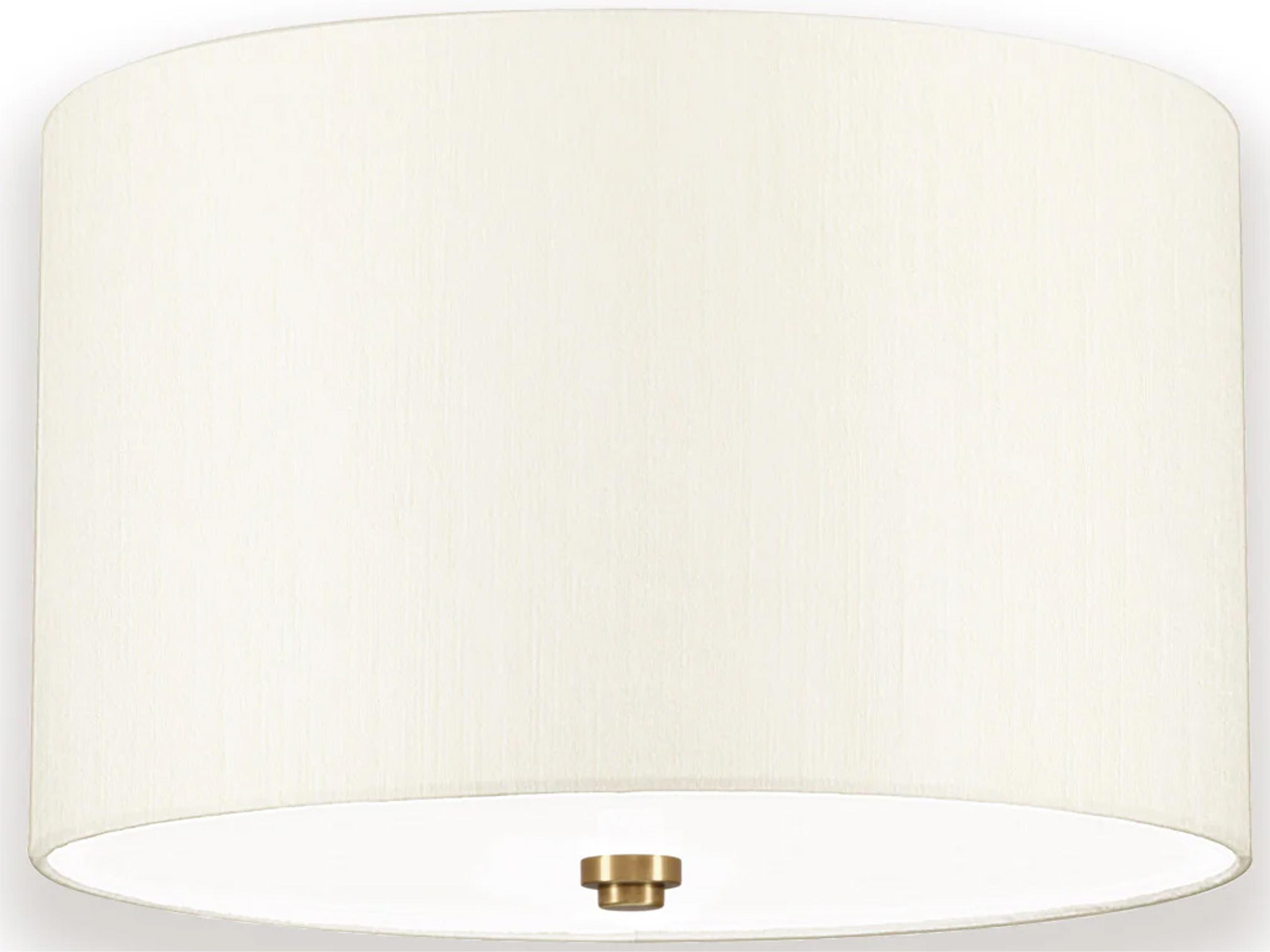 Fletcher 3-Light Aged Brass Ivory Shade Drum Flush Mount