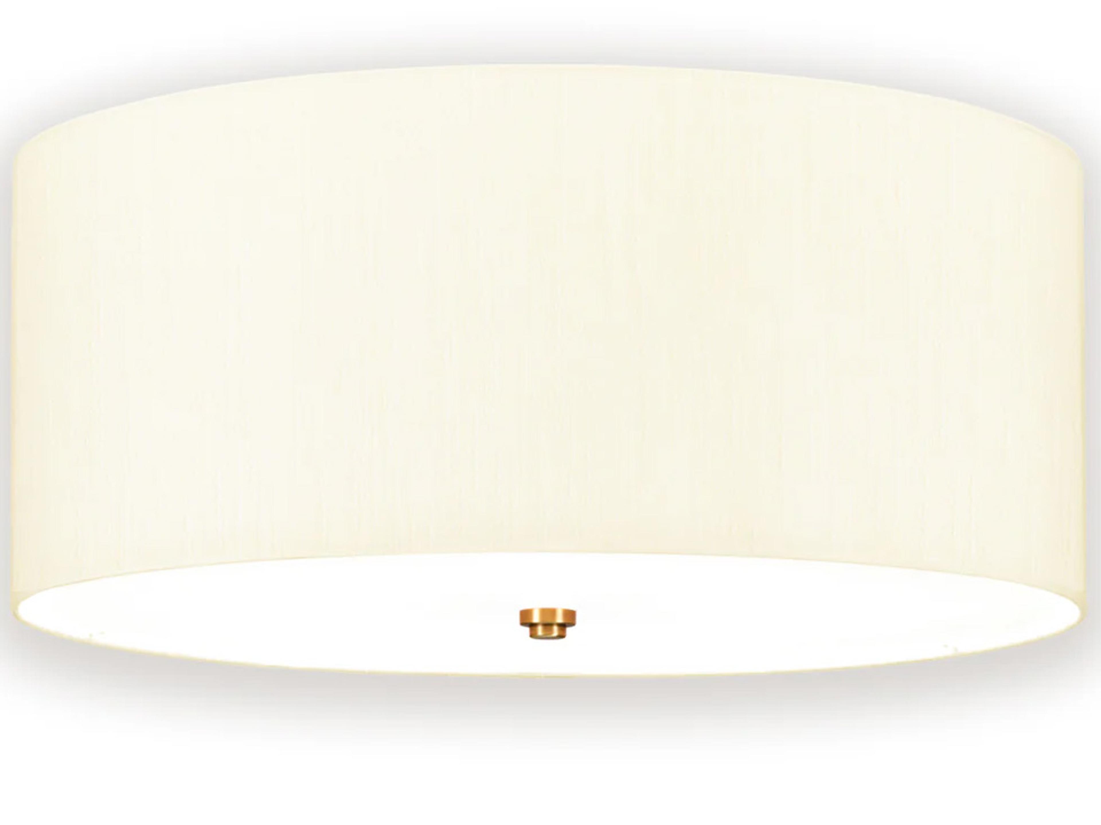 Fletcher 5-Light Aged Brass Ivory Shade Drum Flush Mount