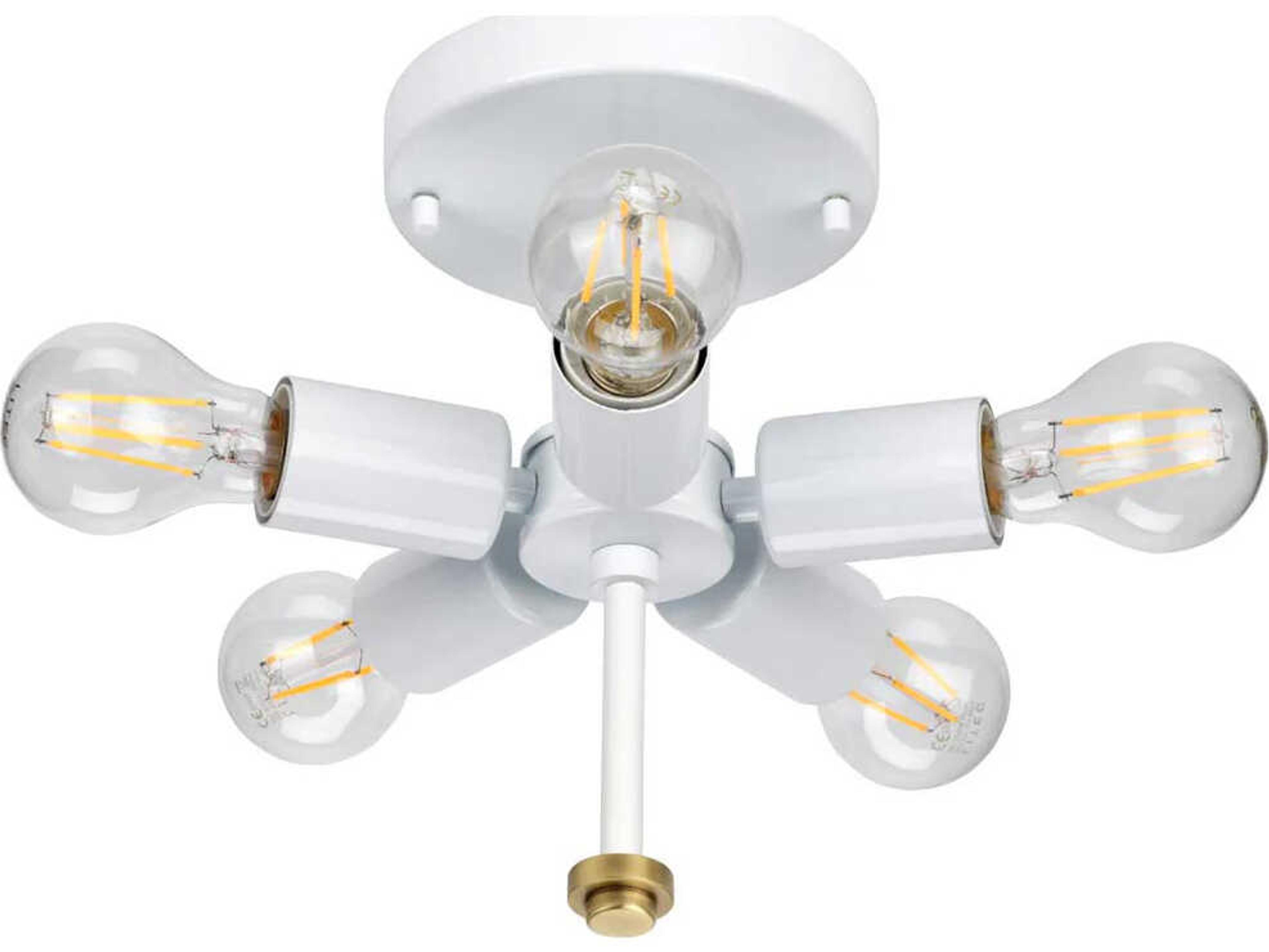 Lucas McKearn Fletcher 5-Light Aged Brass Ivory Shade Drum Flush Mount