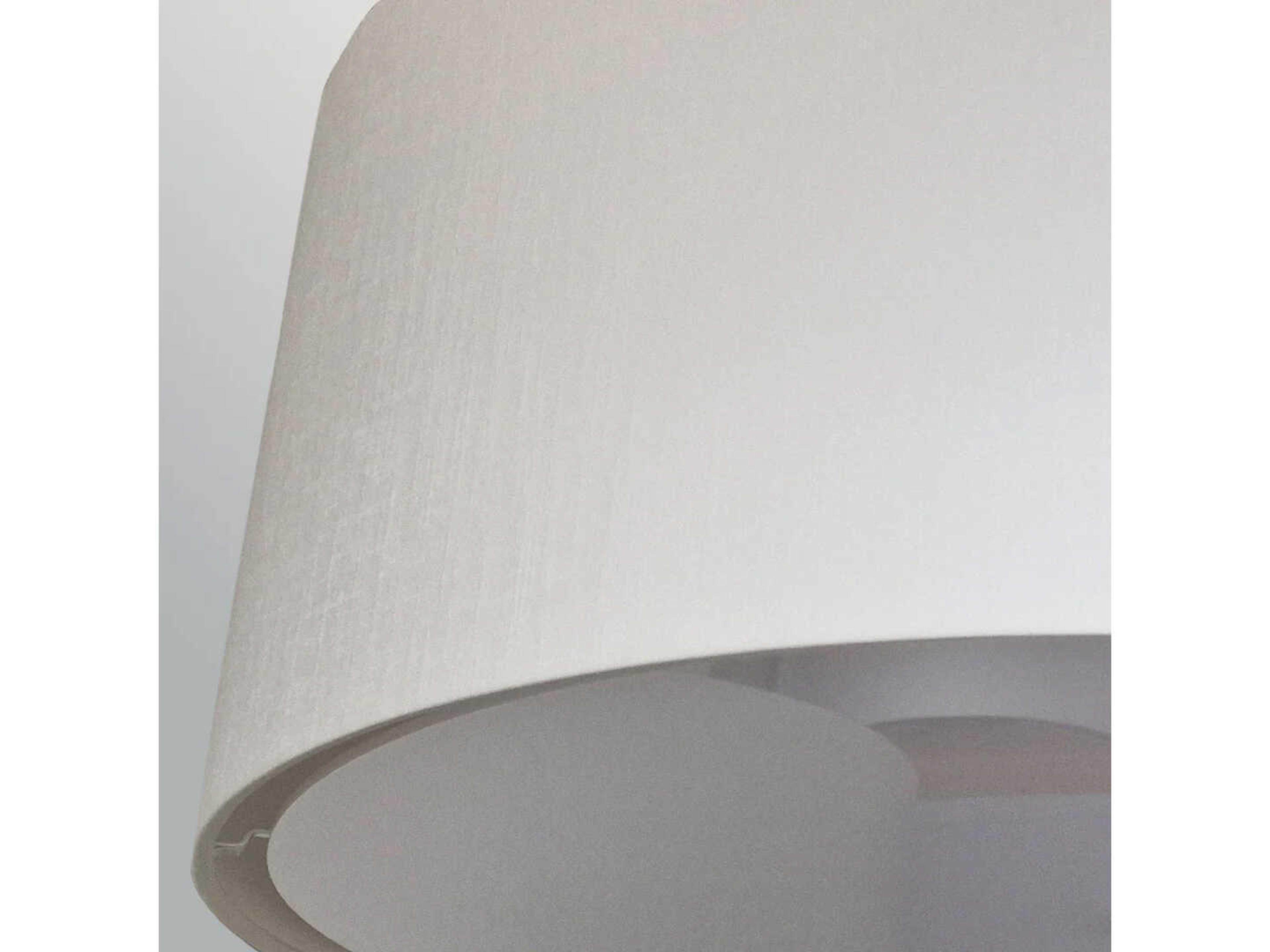 Lucas McKearn Fletcher 5-Light Aged Brass Ivory Shade Drum Flush Mount