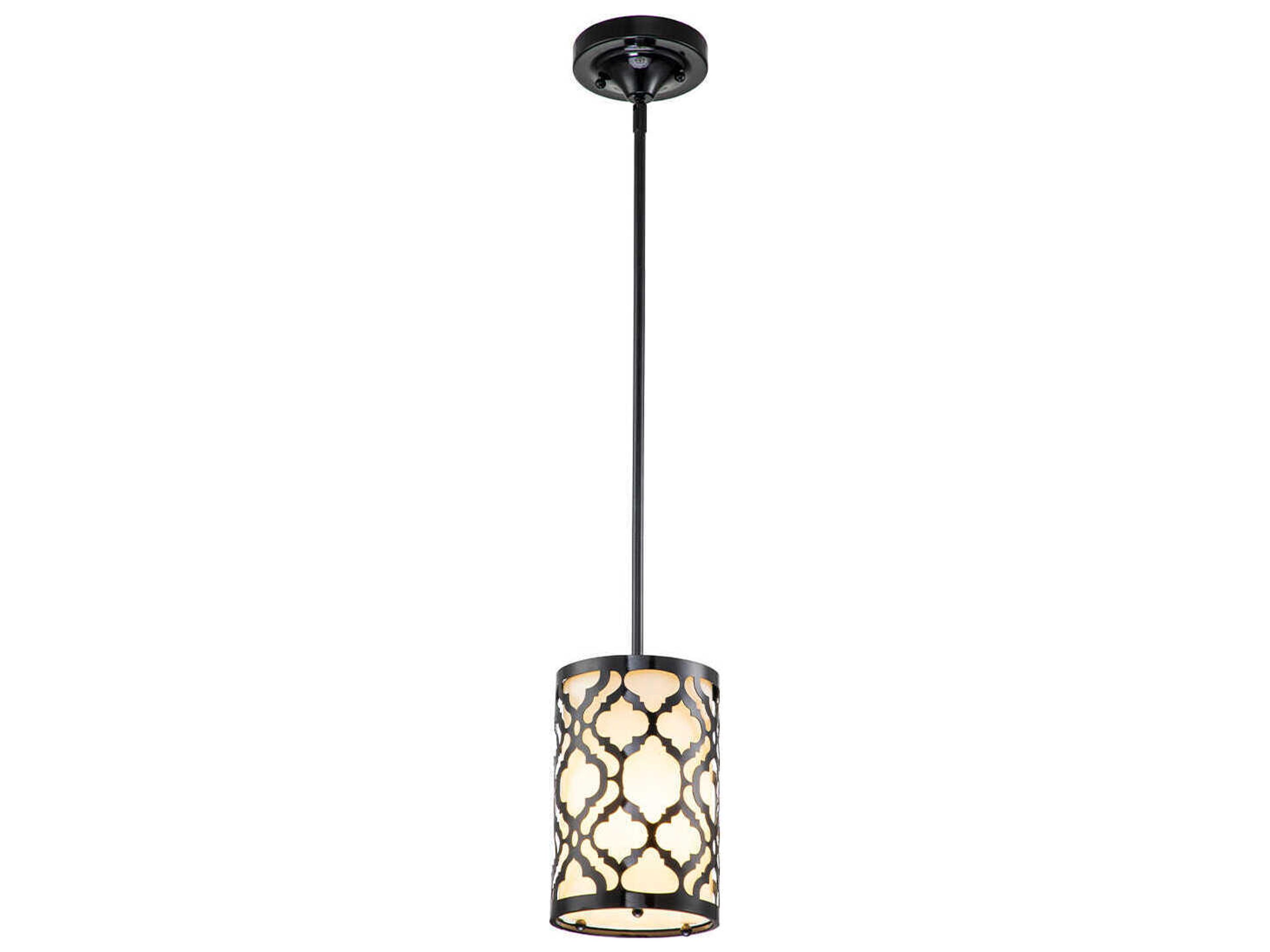 Arabella 1-Light Black Cylinder Mini Pendant