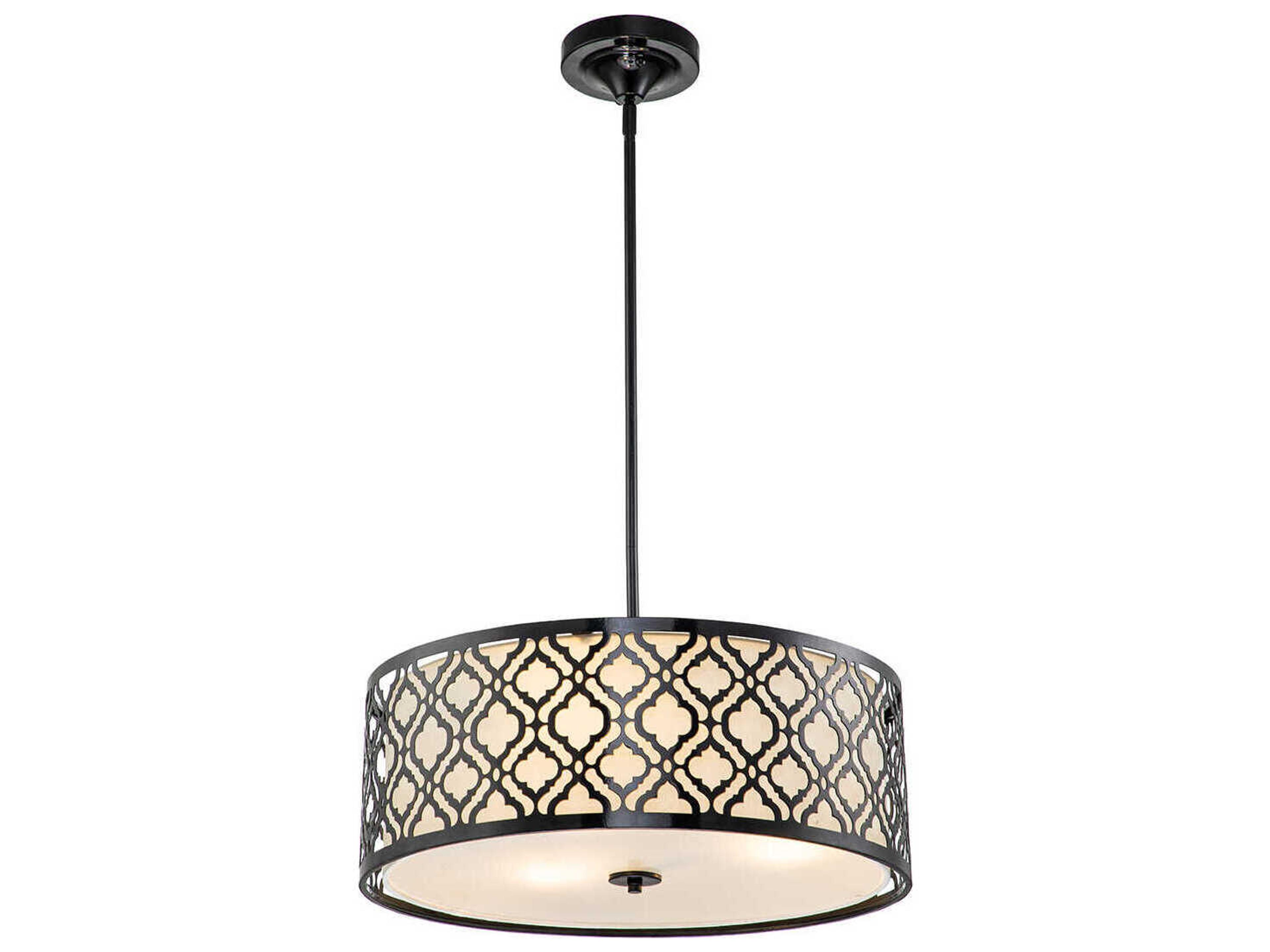 Arabella 3-Light Black Drum Pendant
