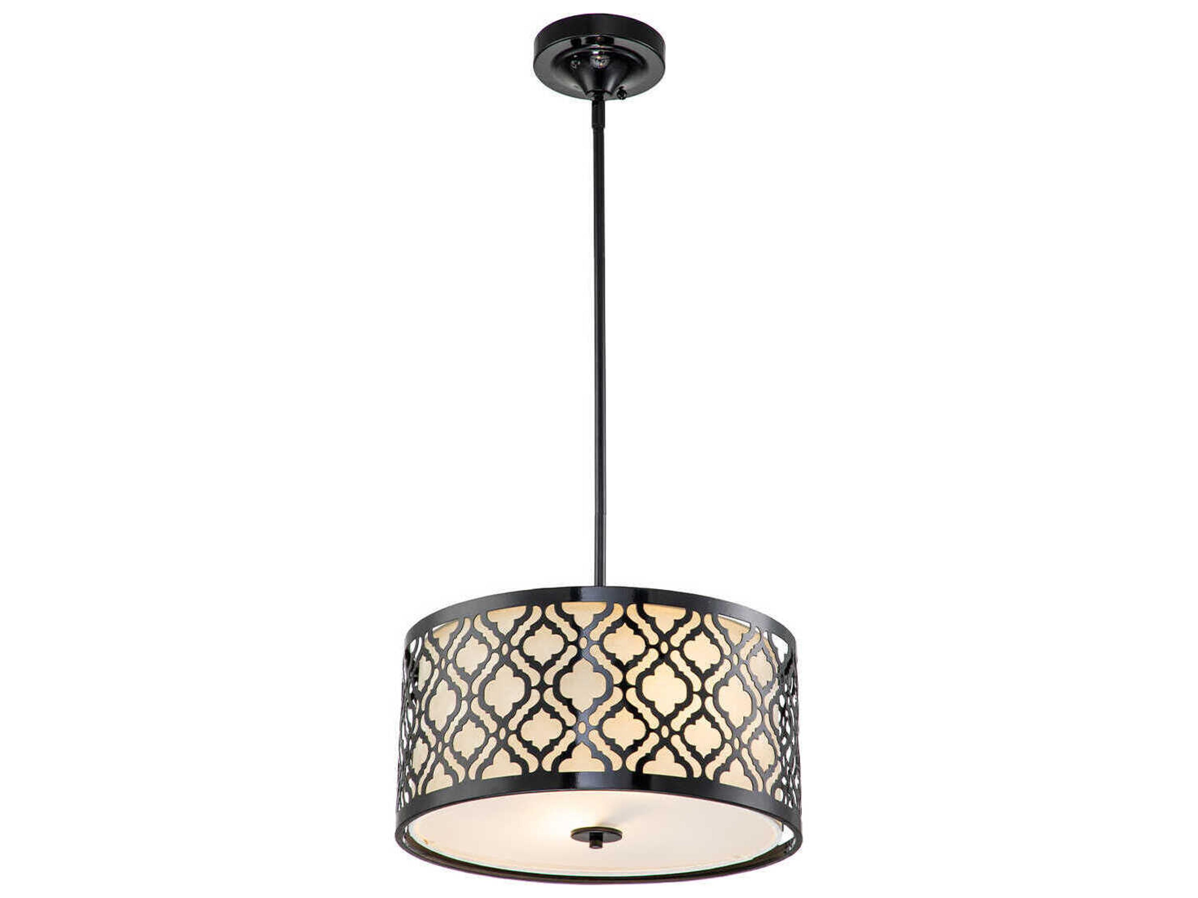 Arabella 2-Light Black Drum Pendant