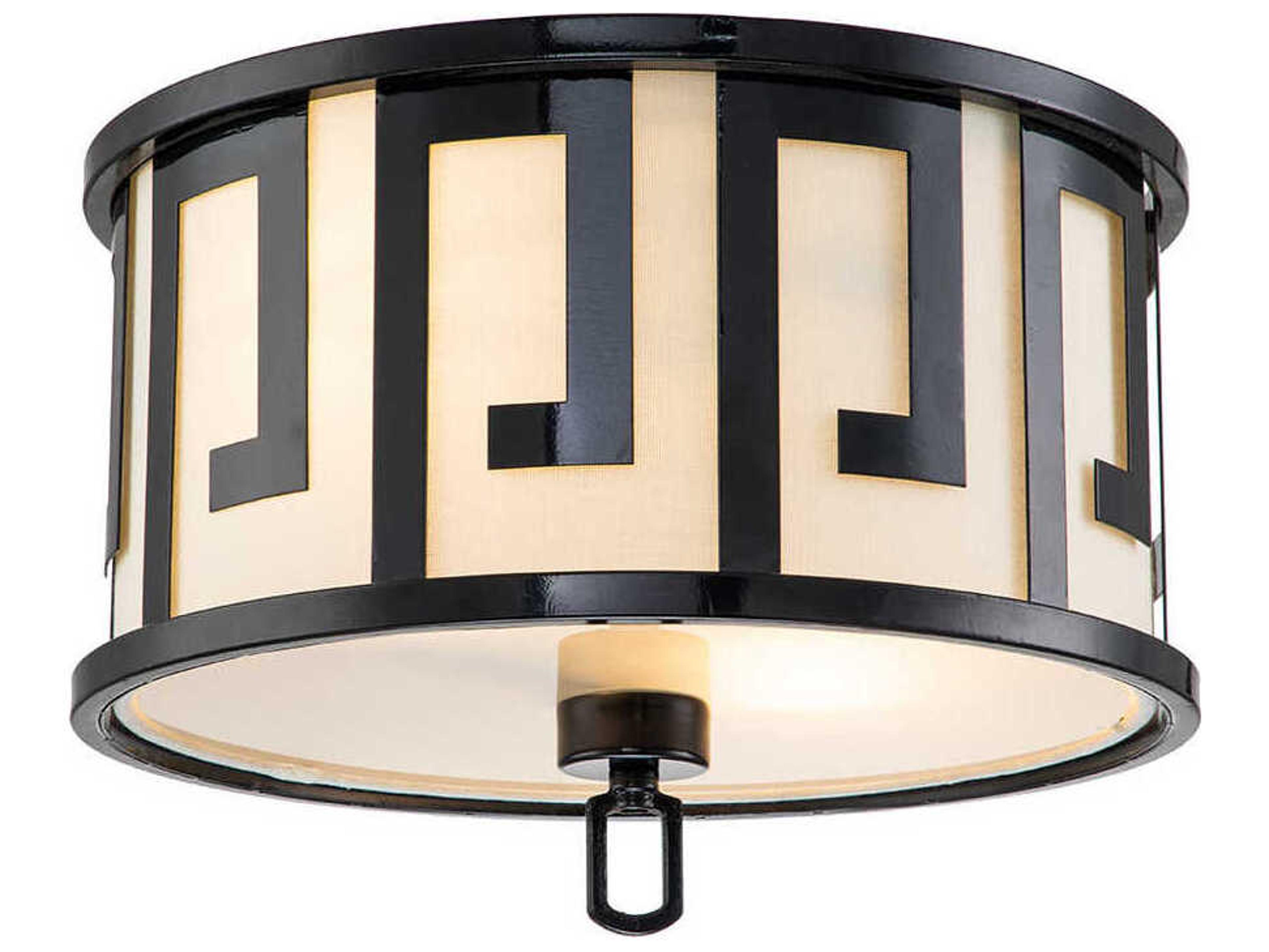 Lemuria 2-Light Black Drum Flush Mount