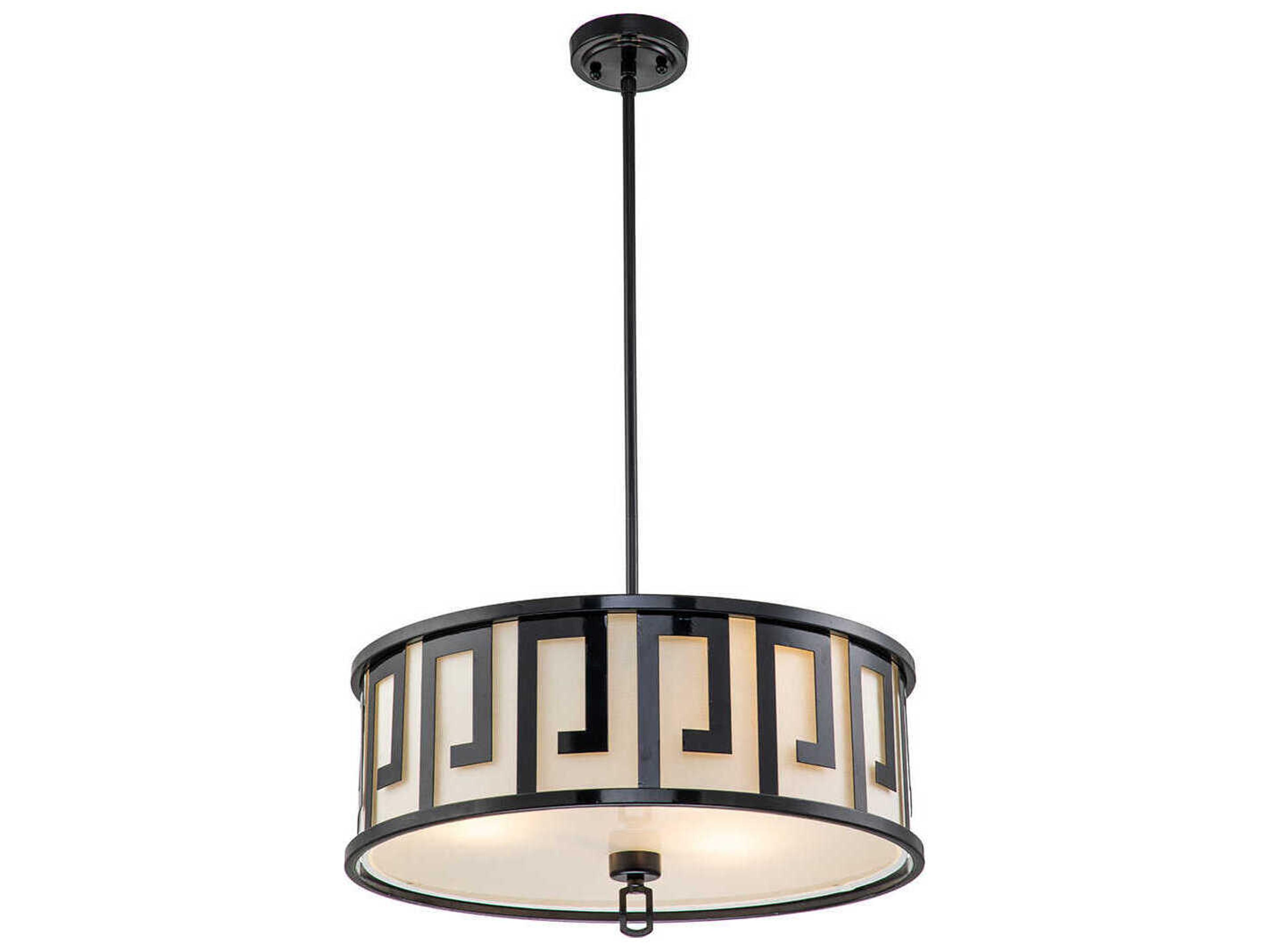 Lemuria 3-Light Black Drum Pendant