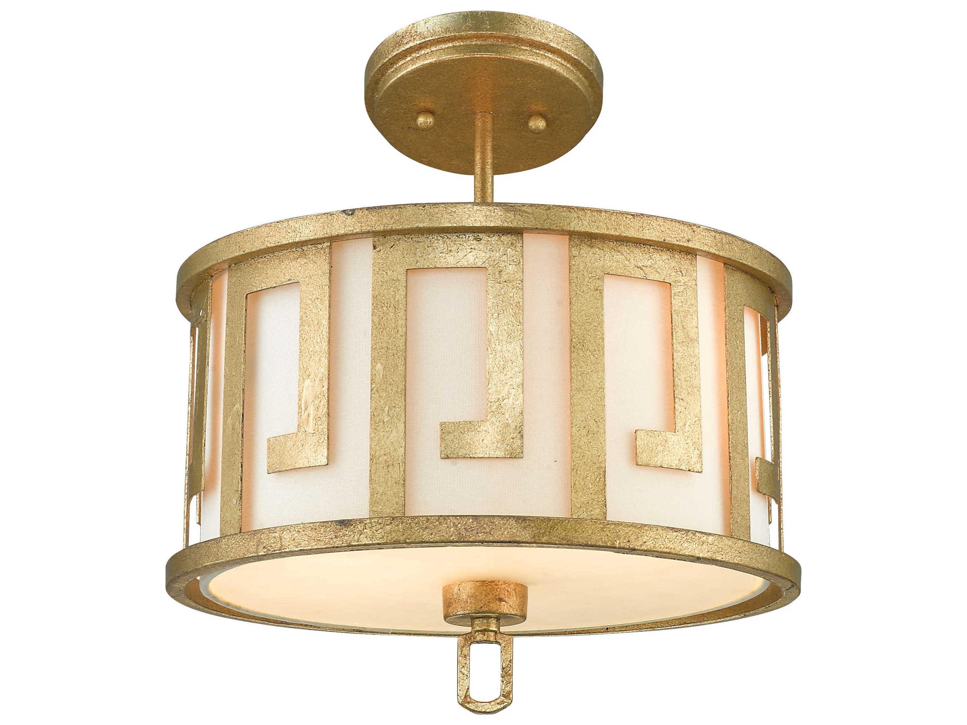 Lucas McKearn Lemuria 2-Light Antique Gold Traditional Drum Geometric Pendant