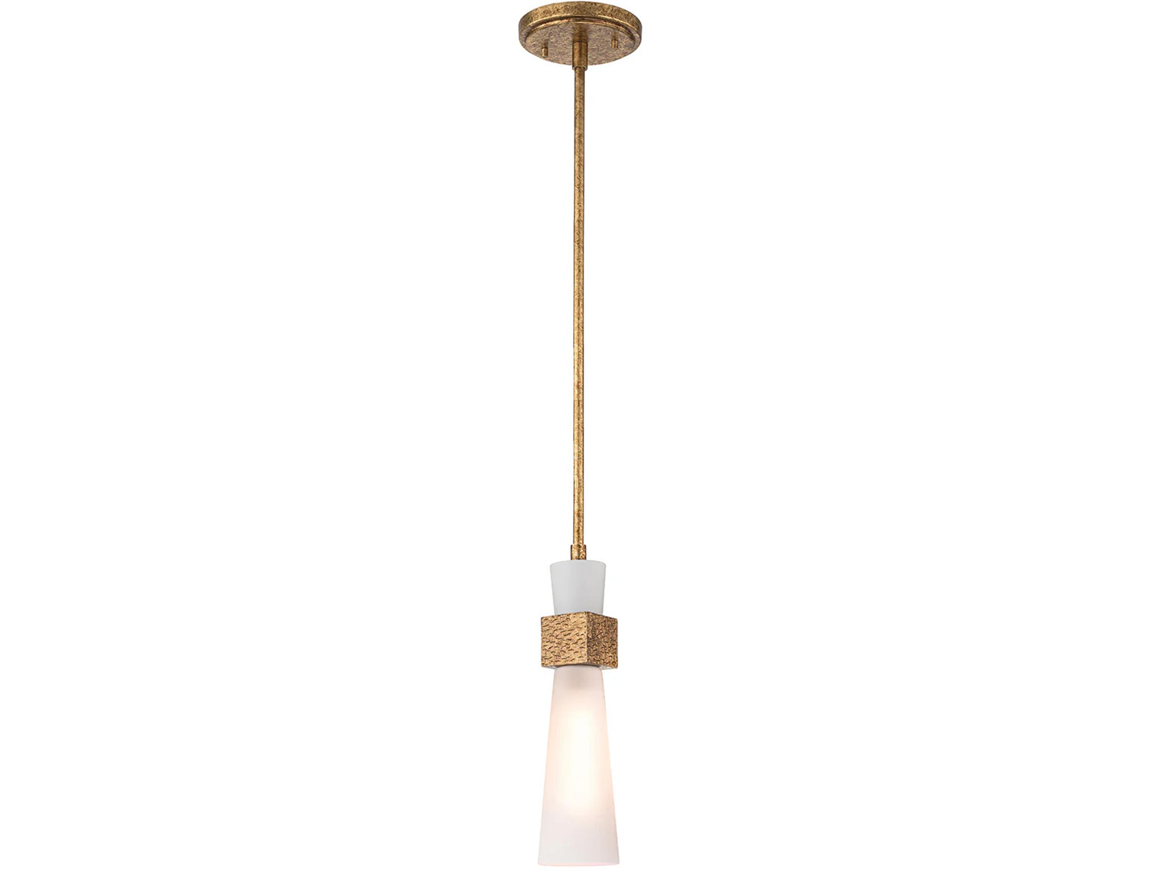 Kristy 1-Light Distressed Gold Cylinder Mini Pendant