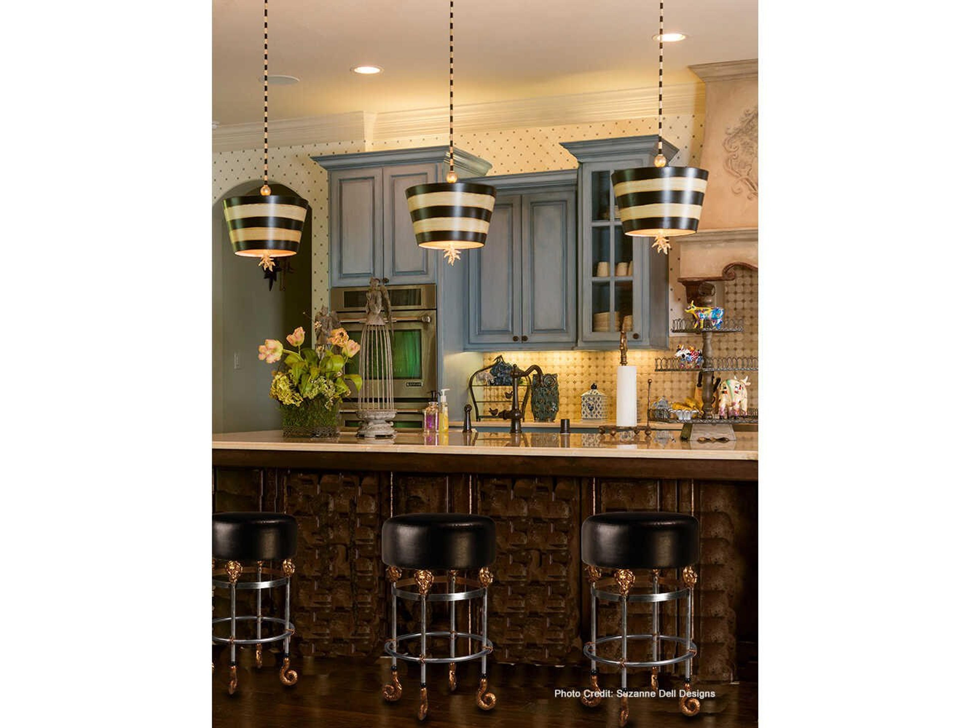 Lucas McKearn Flambeau Gold Black Drum Pendant