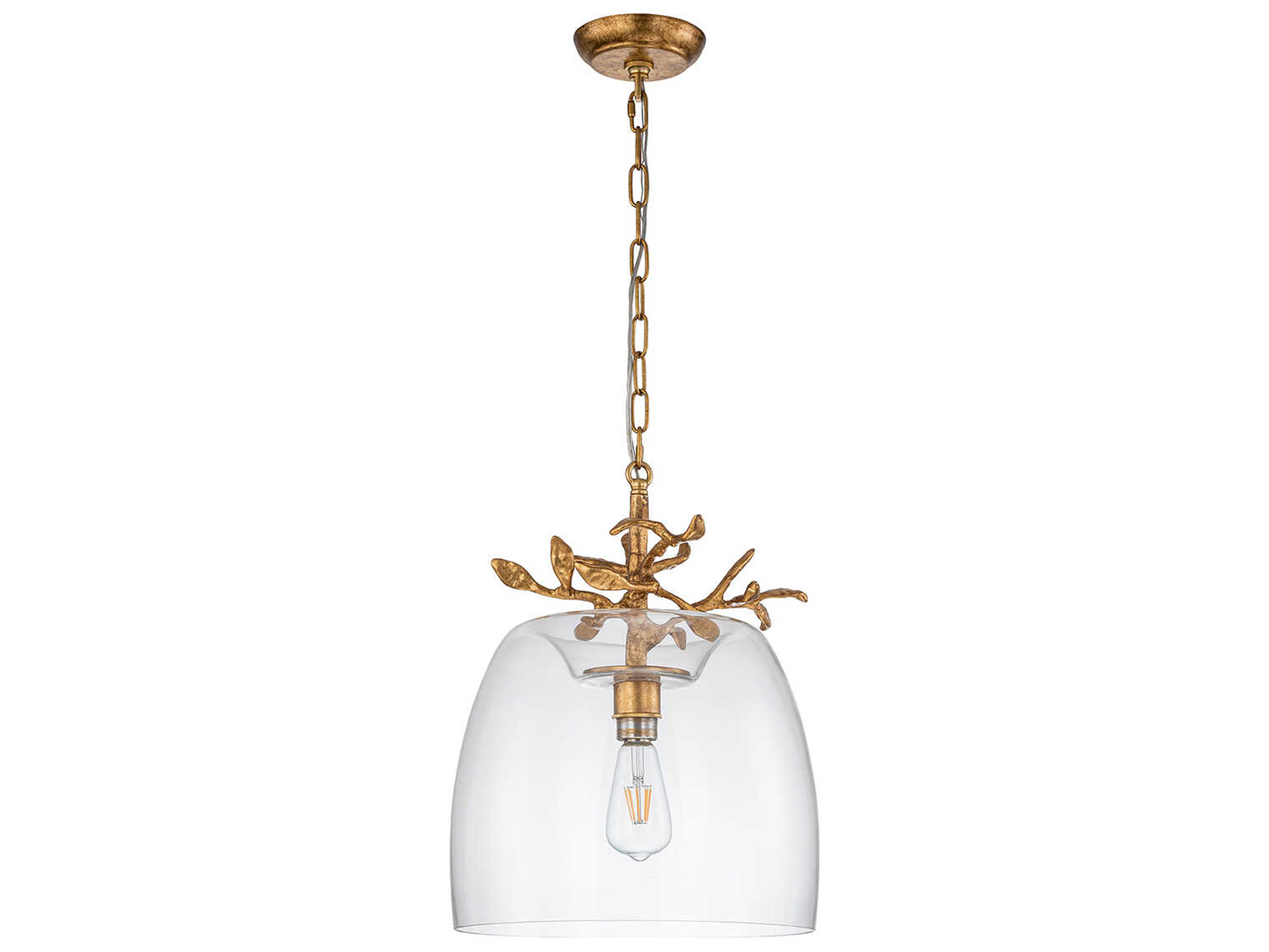 Lucas McKearn Audubon Park 1-Light Gold Dome Pendant