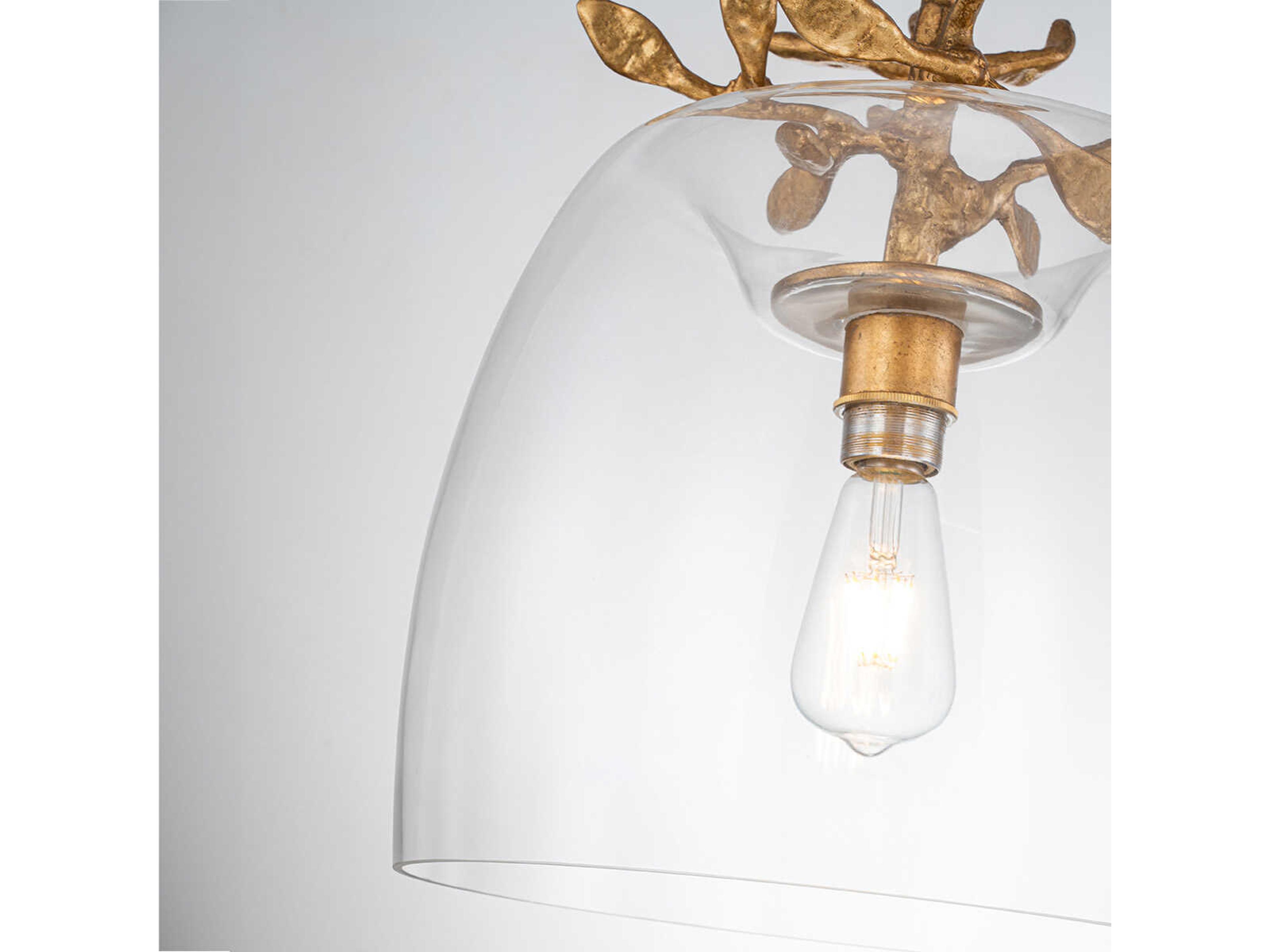 Lucas McKearn Audubon Park 1-Light Gold Dome Pendant