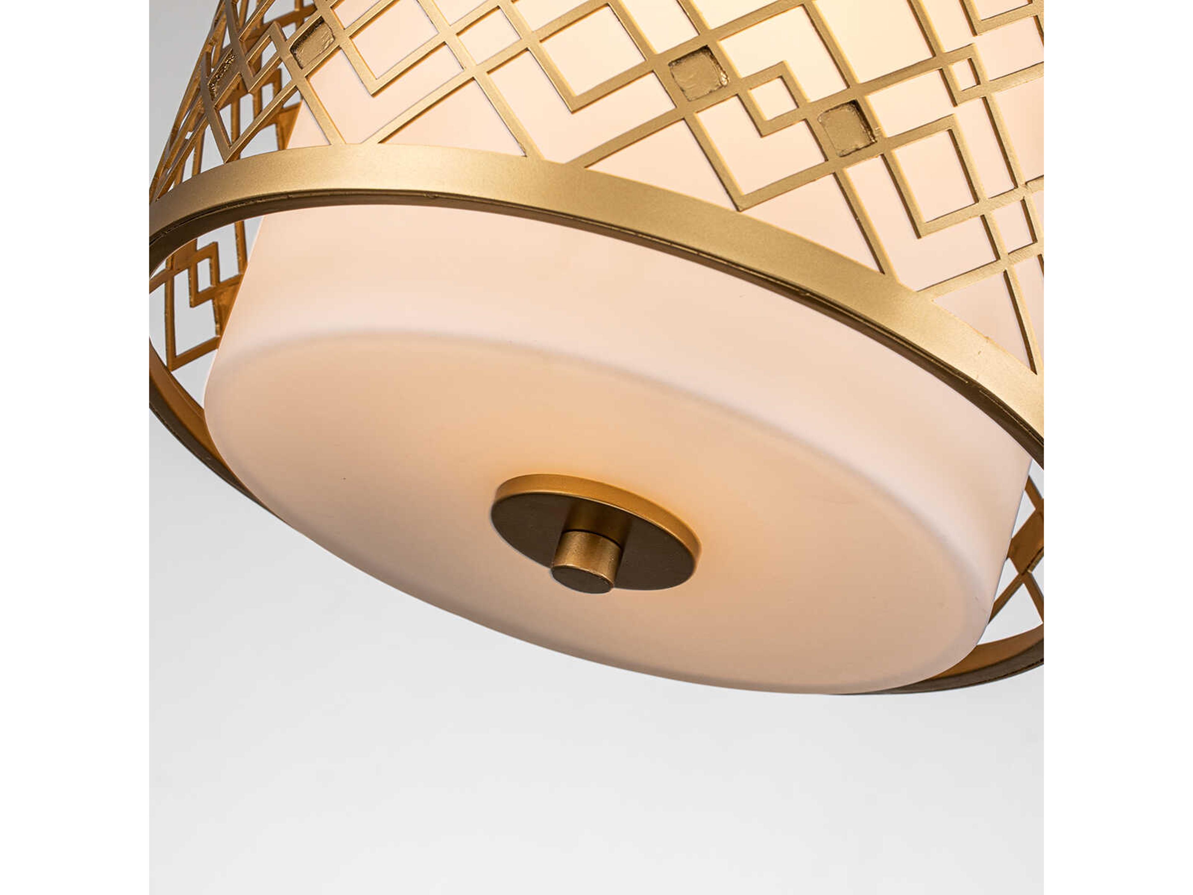 Lucas McKearn Ziggy 1-Light Laquered Gold Glass Drum Mini Pendant