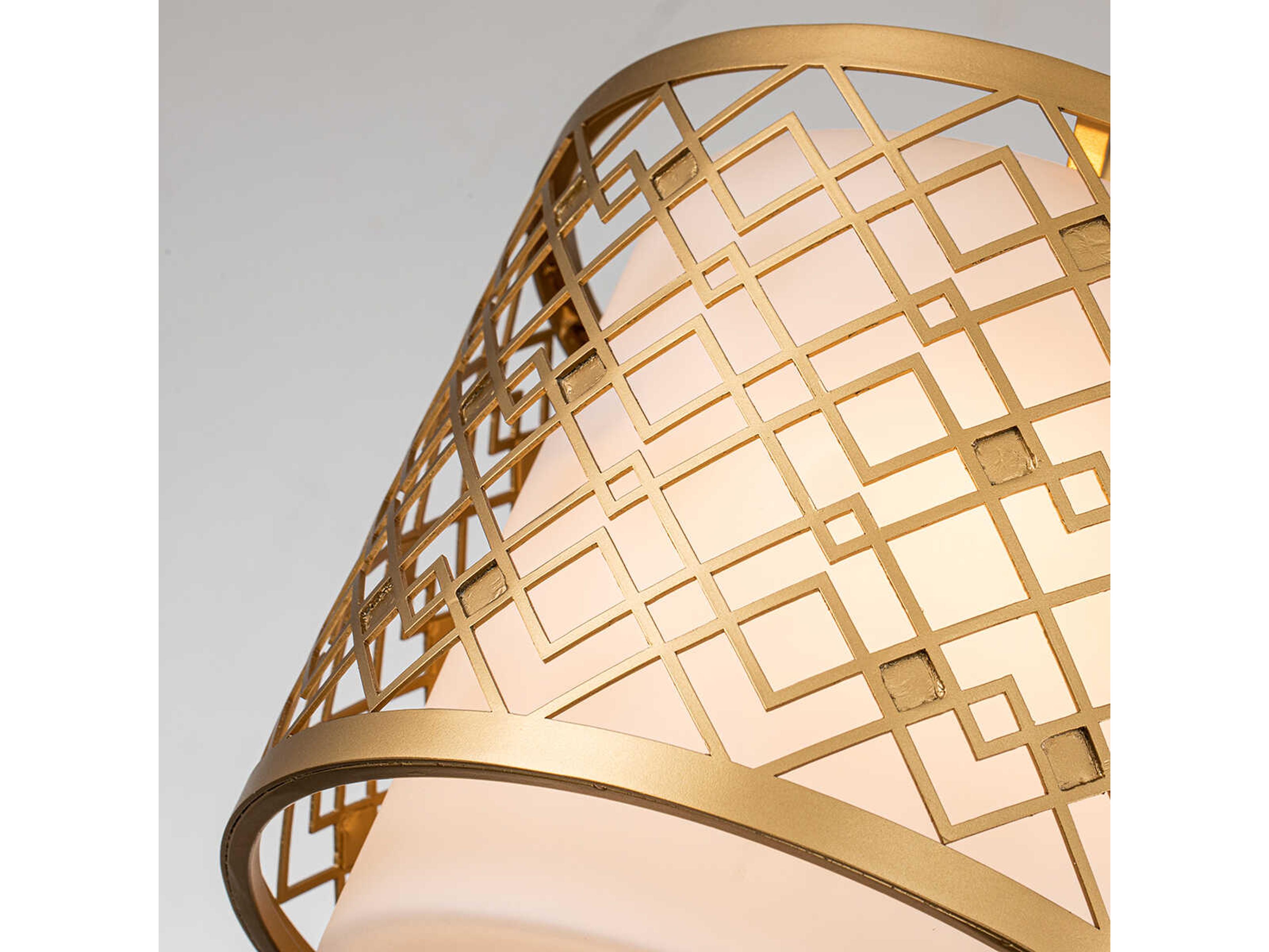 Lucas McKearn Ziggy 1-Light Laquered Gold Glass Drum Mini Pendant