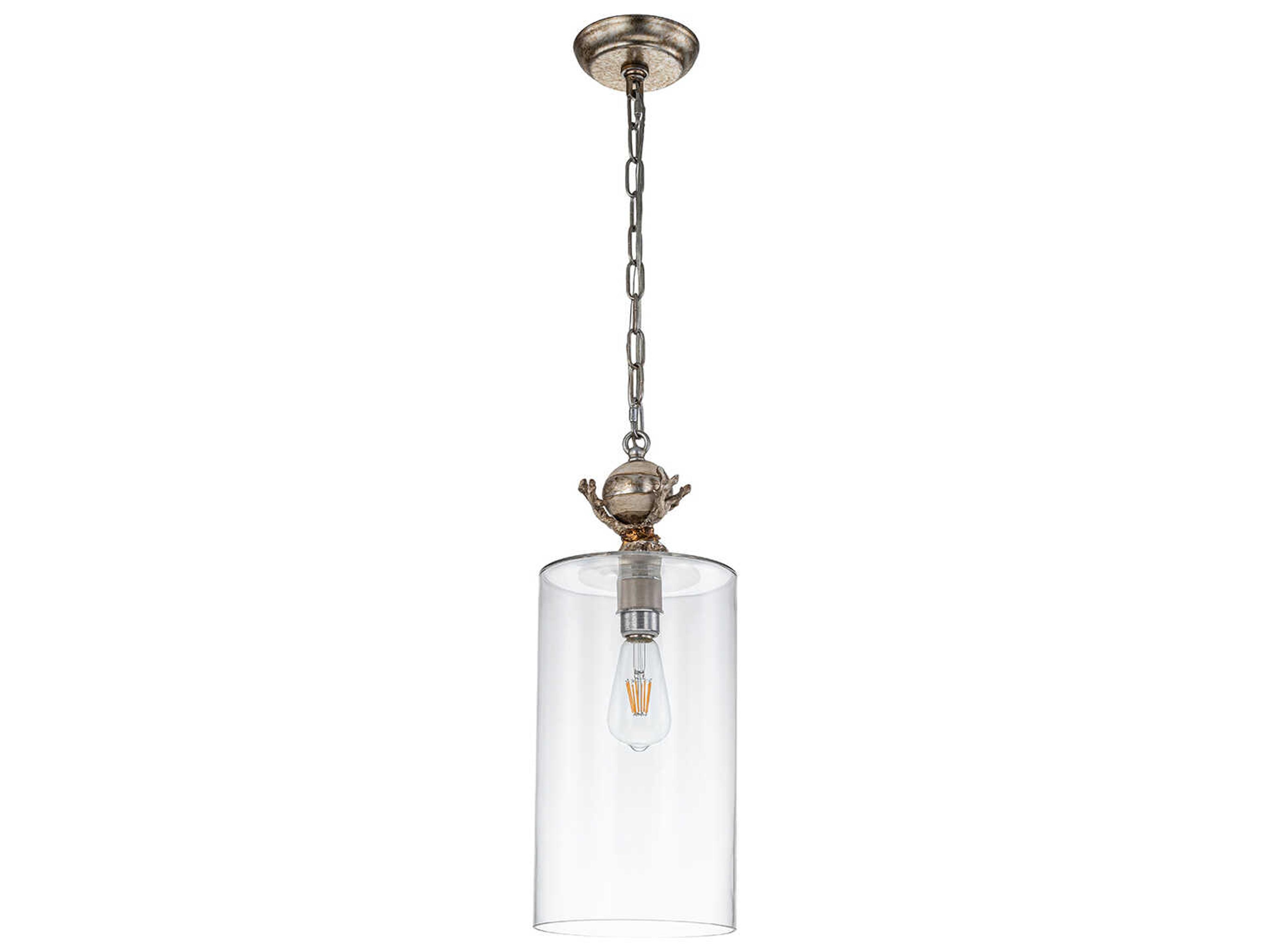 Lucas McKearn Trellis 1-Light Cream Clear Cylinder Mini Pendant