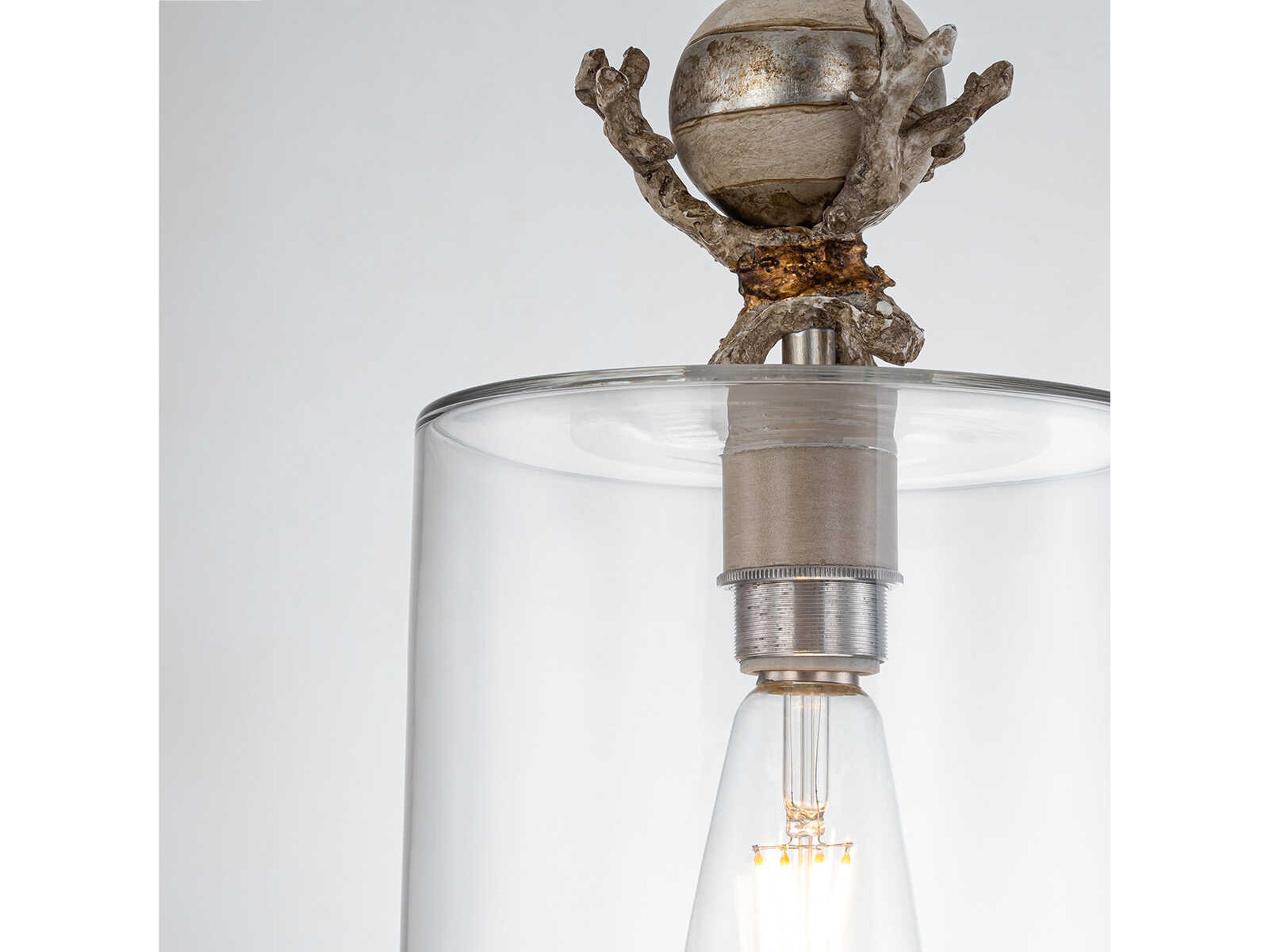 Lucas McKearn Trellis 1-Light Cream Clear Cylinder Mini Pendant