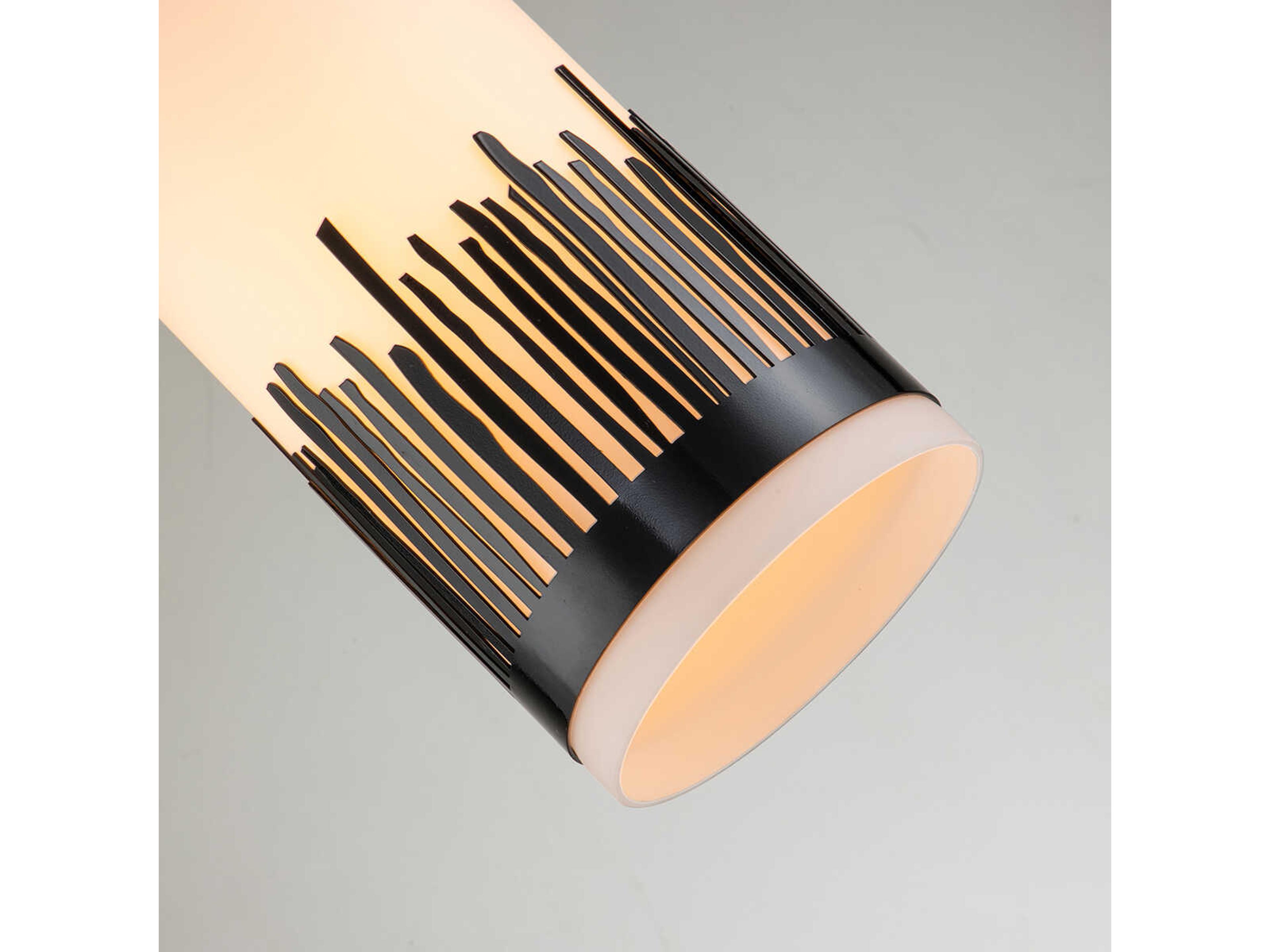 Lucas McKearn Sawgrass 1-Light Matte Black Glass Cylinder Mini Pendant