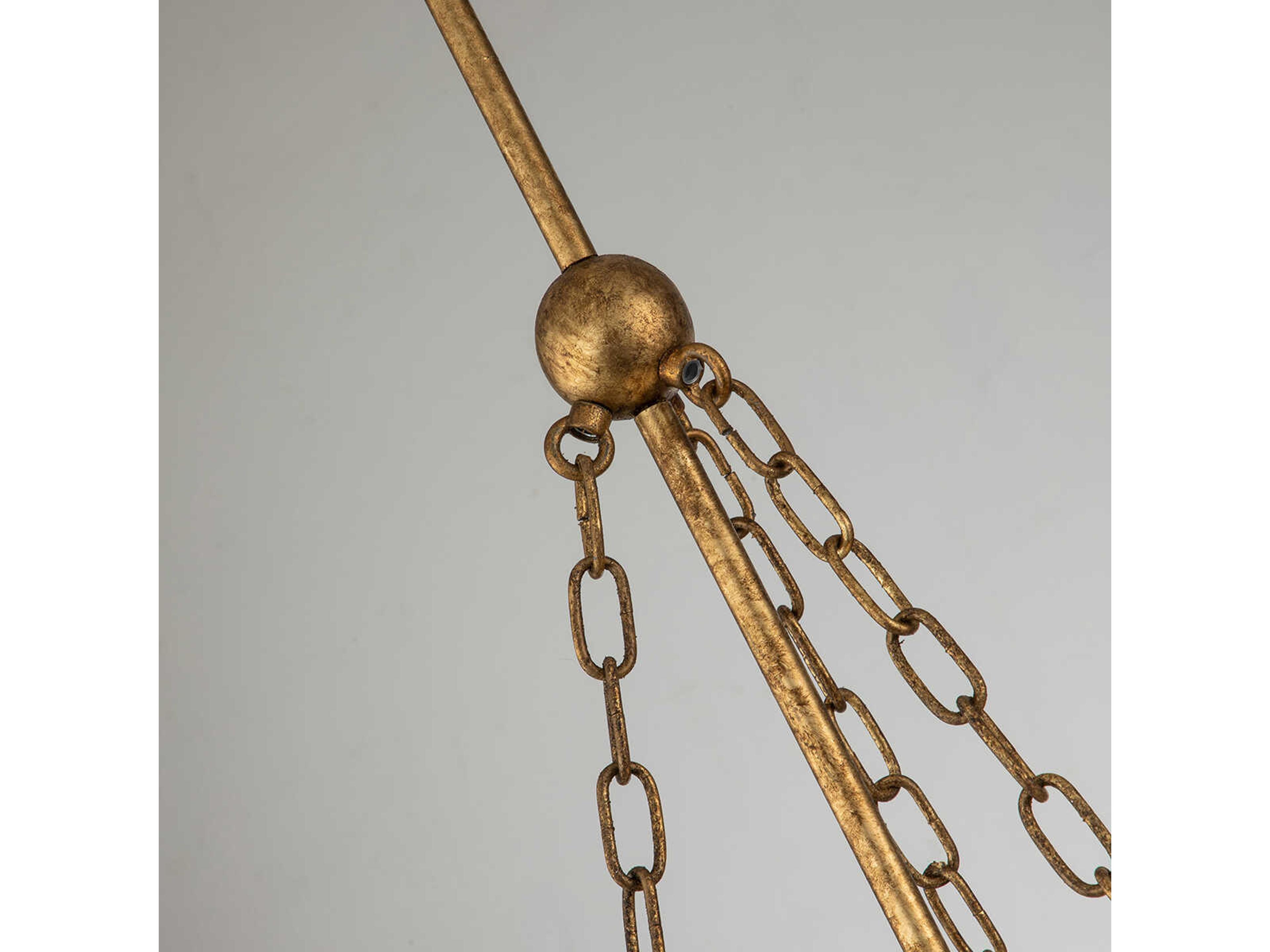 Lucas McKearn Sawgrass 3-Light Gold Leaf Glass Drum Pendant