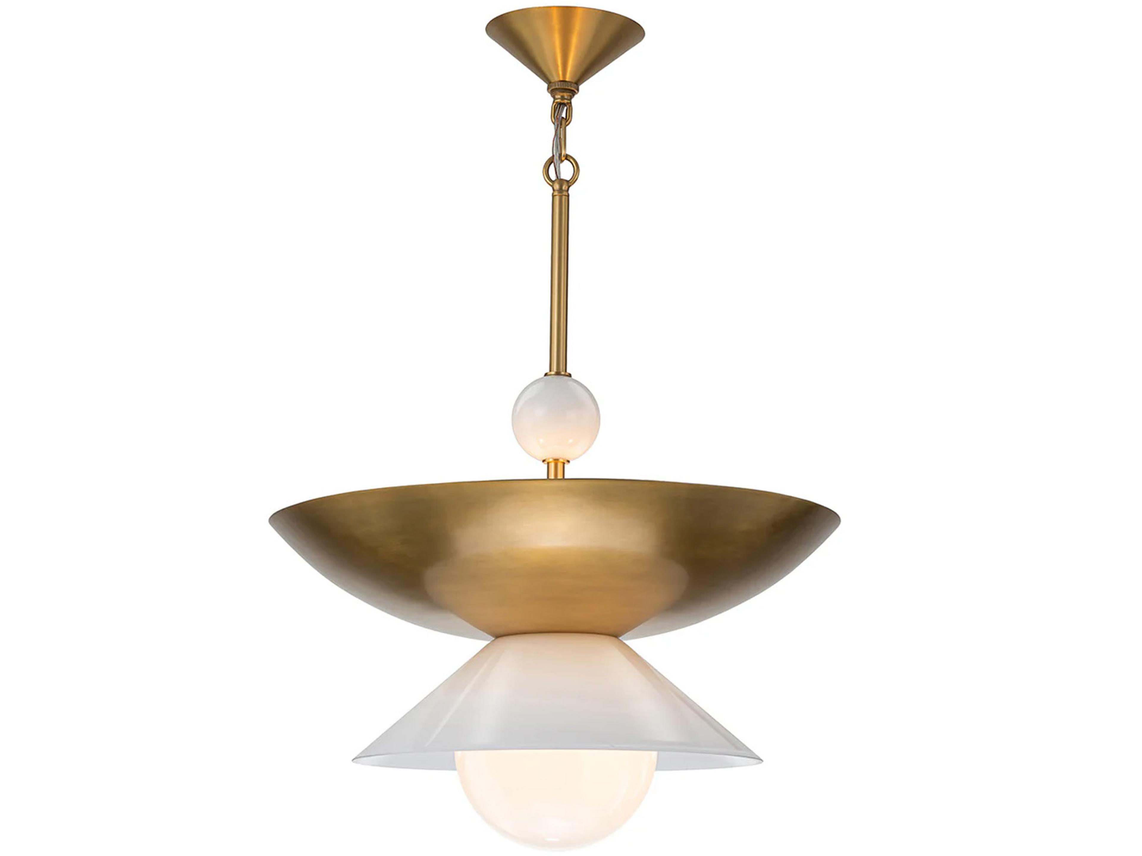 Saucer 3-Light 1-Light Aged Brass Bowl Globe Pendant