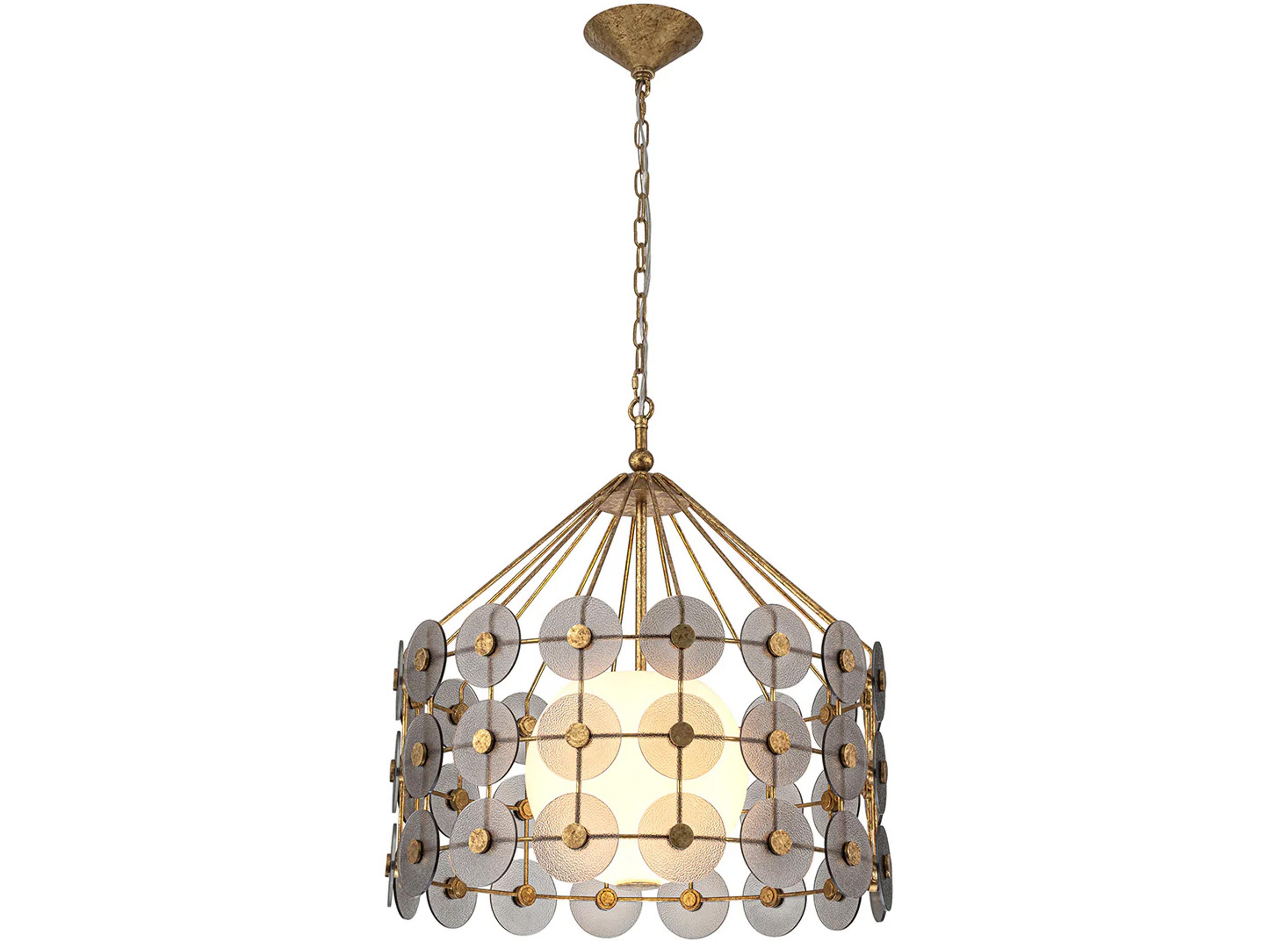 Meridian 3-Light Distressed Gold Pendant