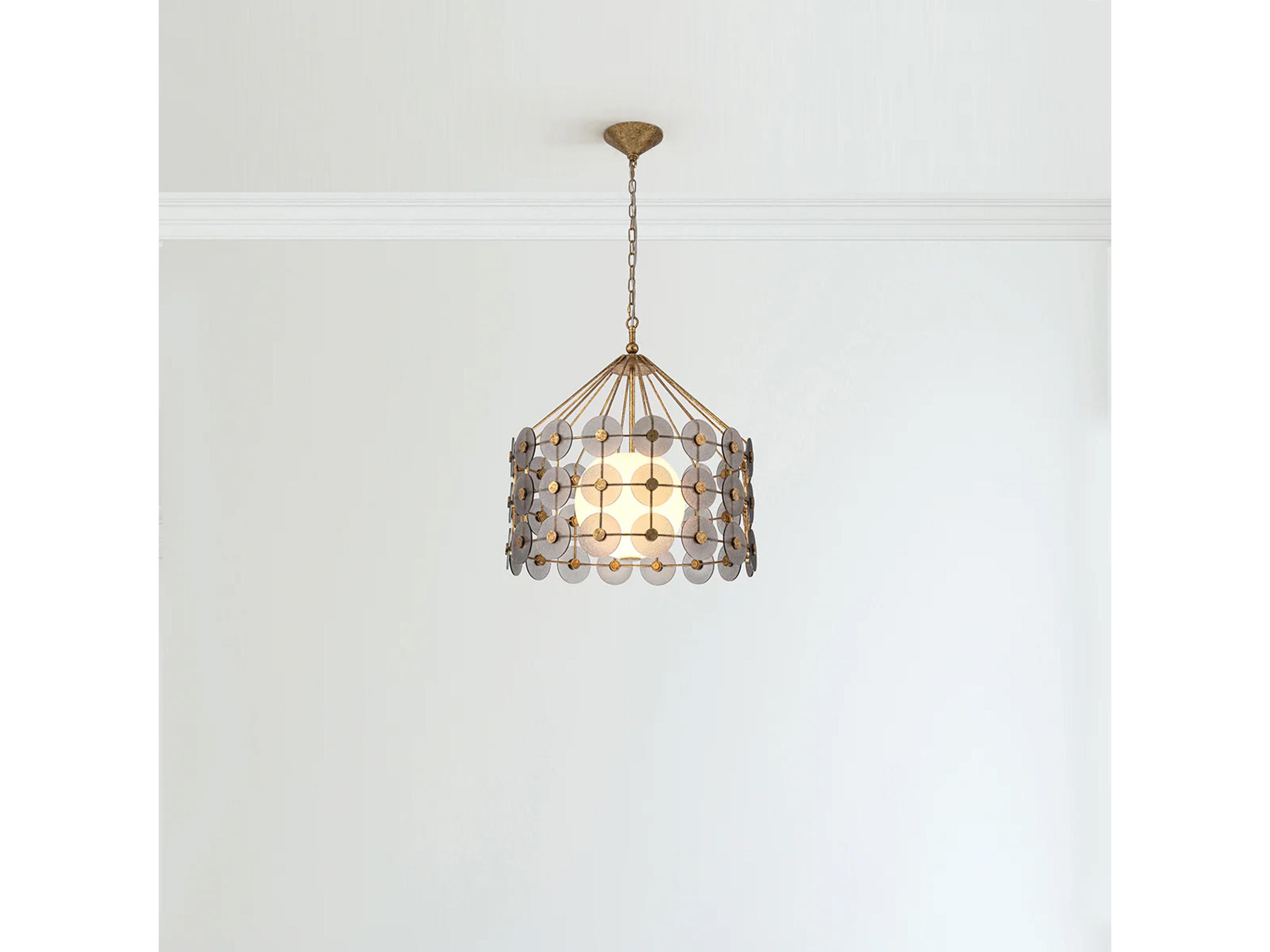 Lucas McKearn Meridian 3-Light Distressed Gold Pendant