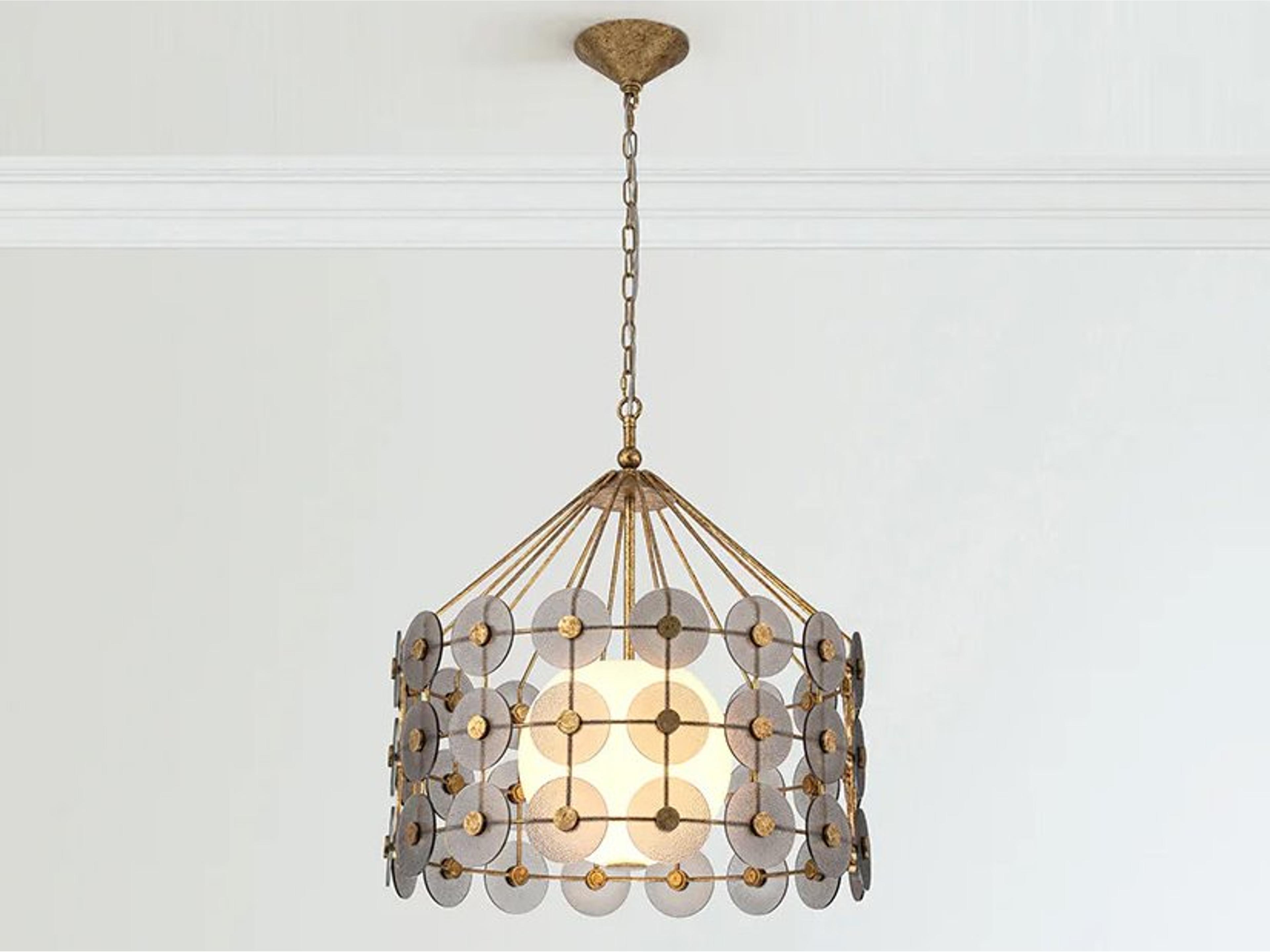 Lucas McKearn Meridian 3-Light Distressed Gold Pendant