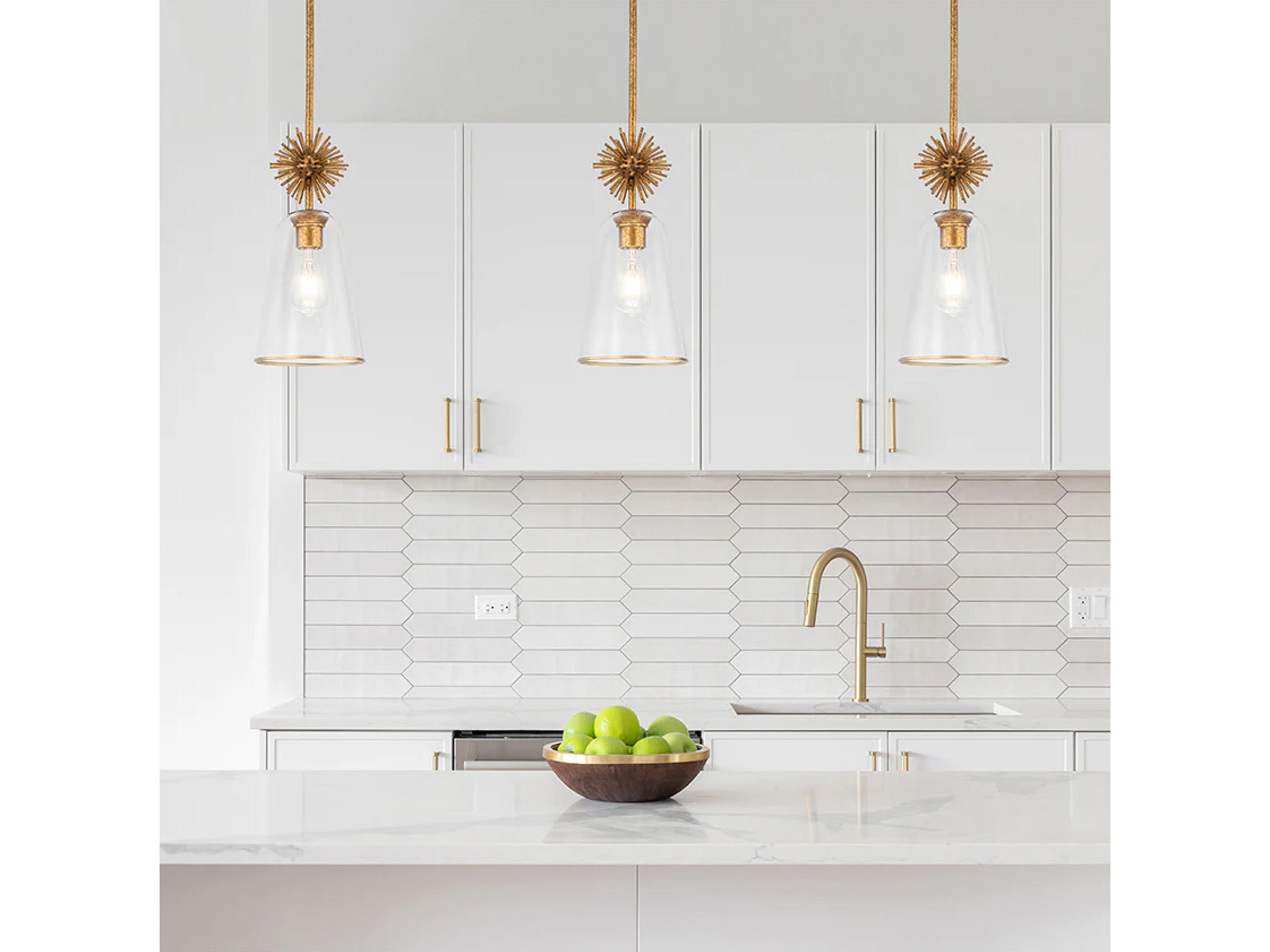 Lucas McKearn Staring 1-Light Distressed Gold Mini Pendant