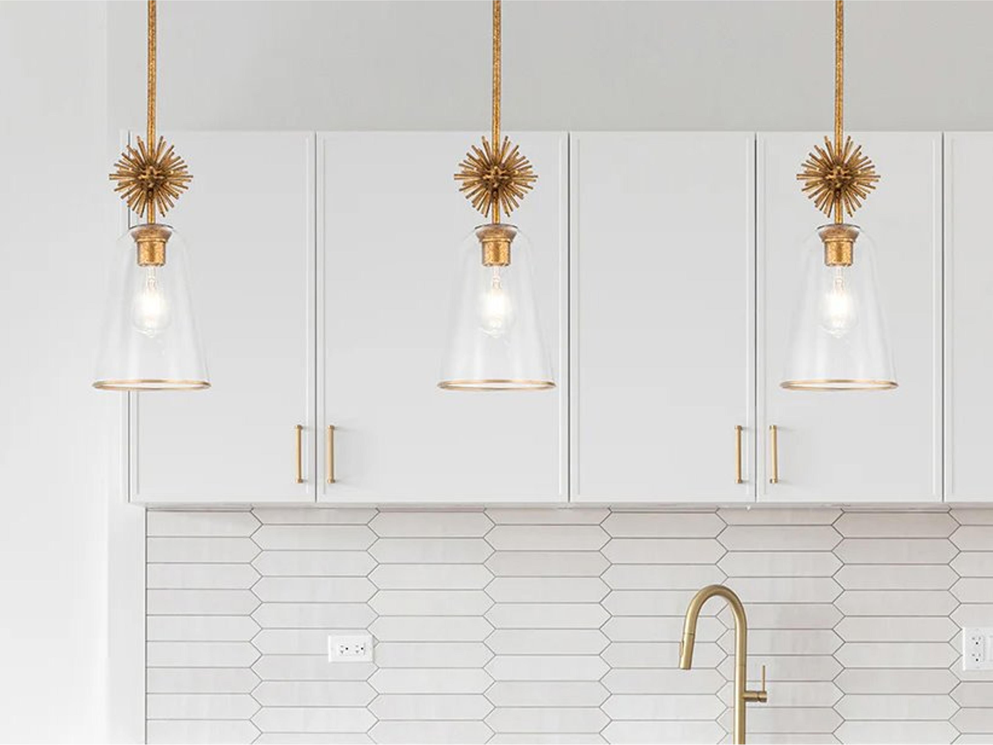 Lucas McKearn Staring 1-Light Distressed Gold Mini Pendant