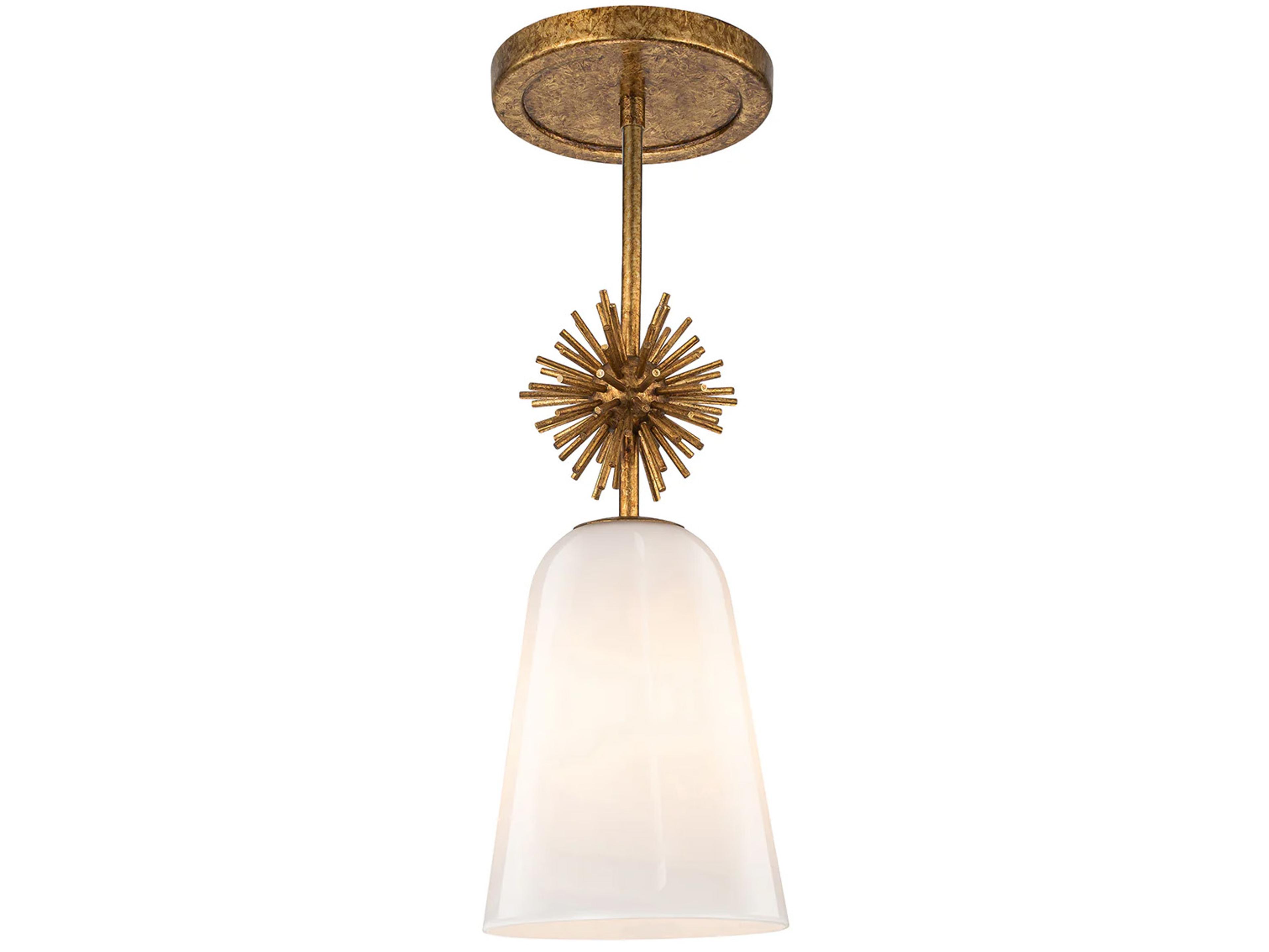 Staring 1-Light Distressed Gold Mini Pendant